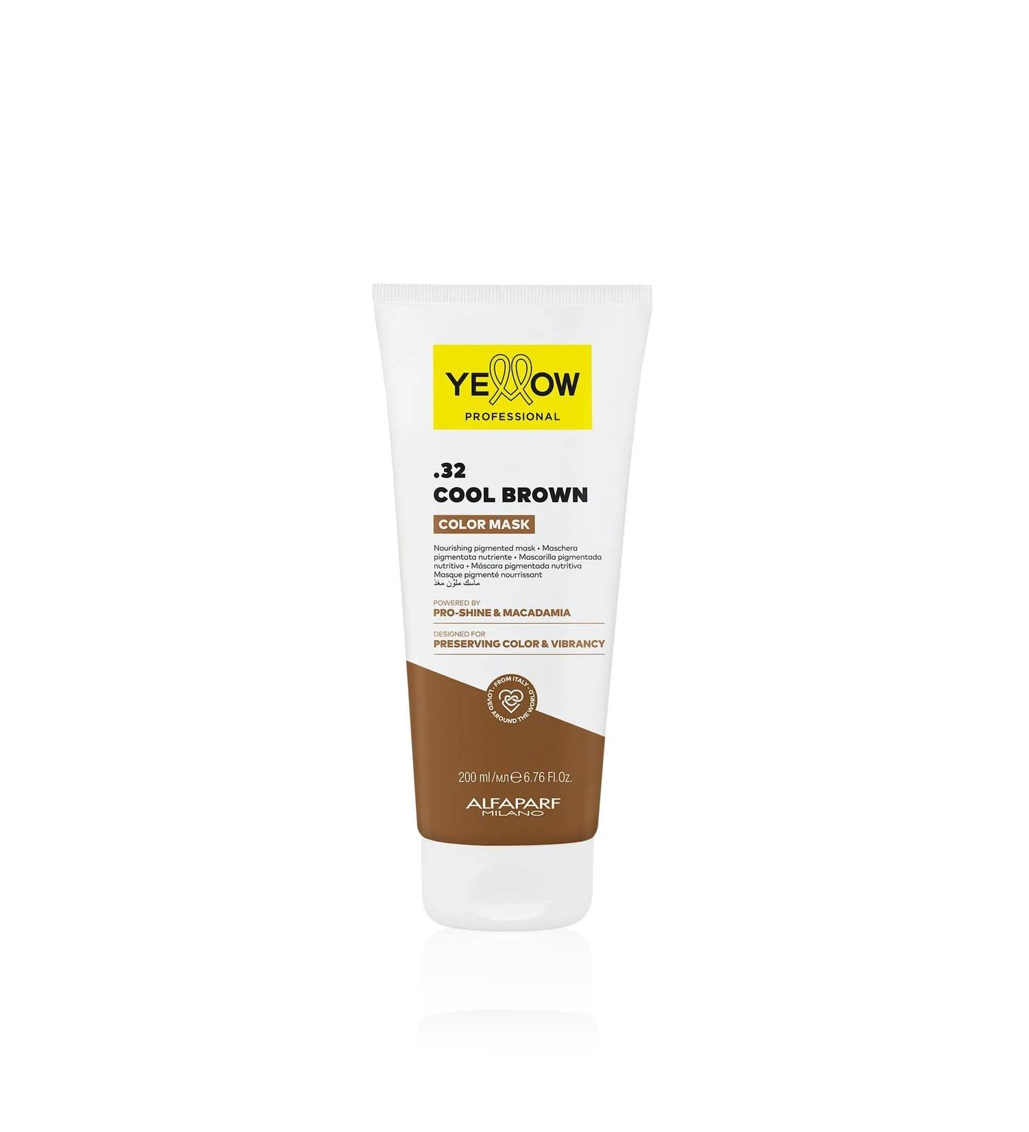 Yellow Masque de couleur professionnel .32 Cool Brown 200 ml