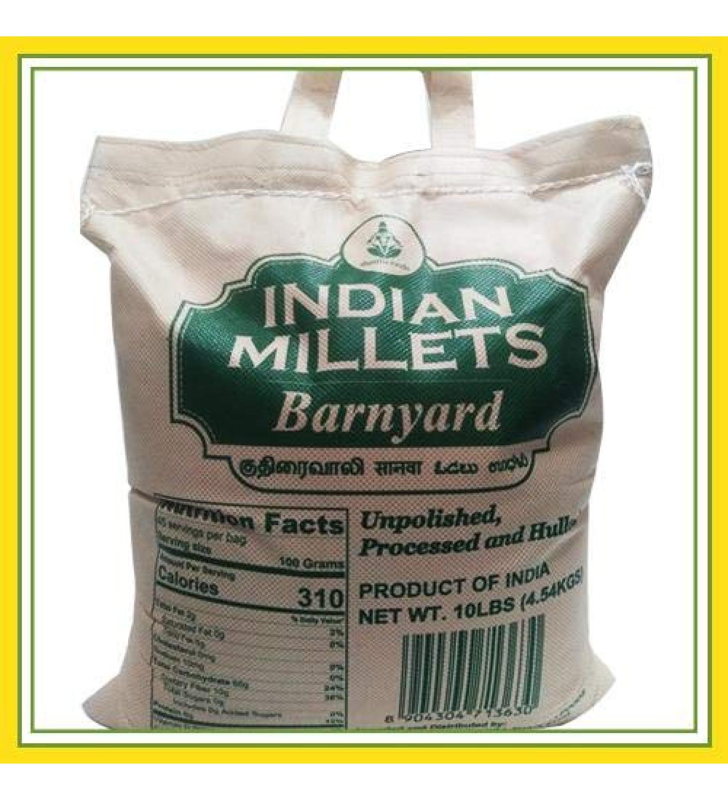 Shastha Barnyard Millet - 10 Lbs Pack - Processed Unpolished & Hulled - 100% Natural - 1 Bag - High-Quality Organic Millet - Buy Online on GoSupps.com