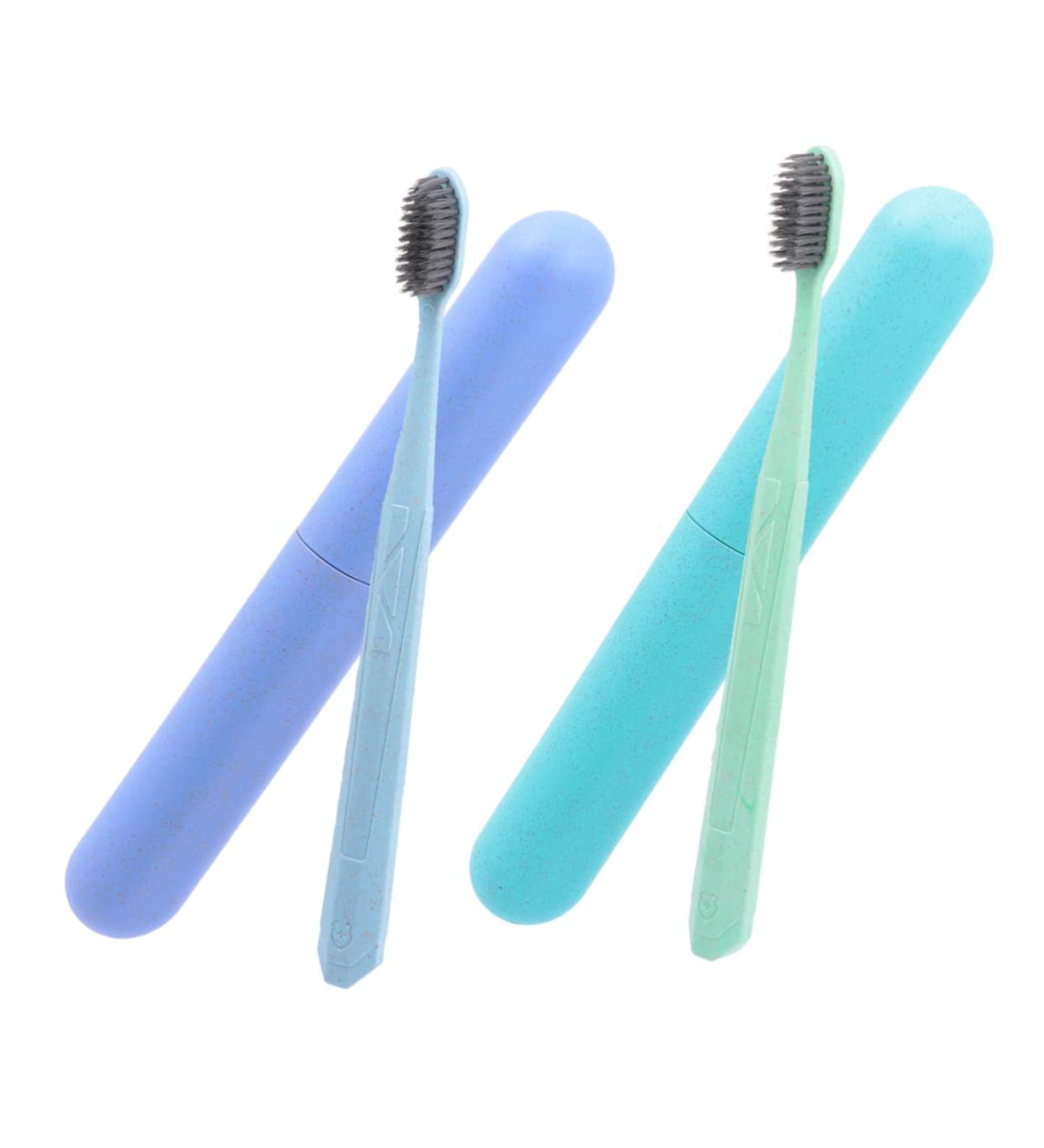 Eco-Friendly Travel Toothbrush Set - Soft Manual Wooden Toothbrush with Portable Case - Ideal Gift for Toothbrush Lovers - Buy Online on GoSupps.com