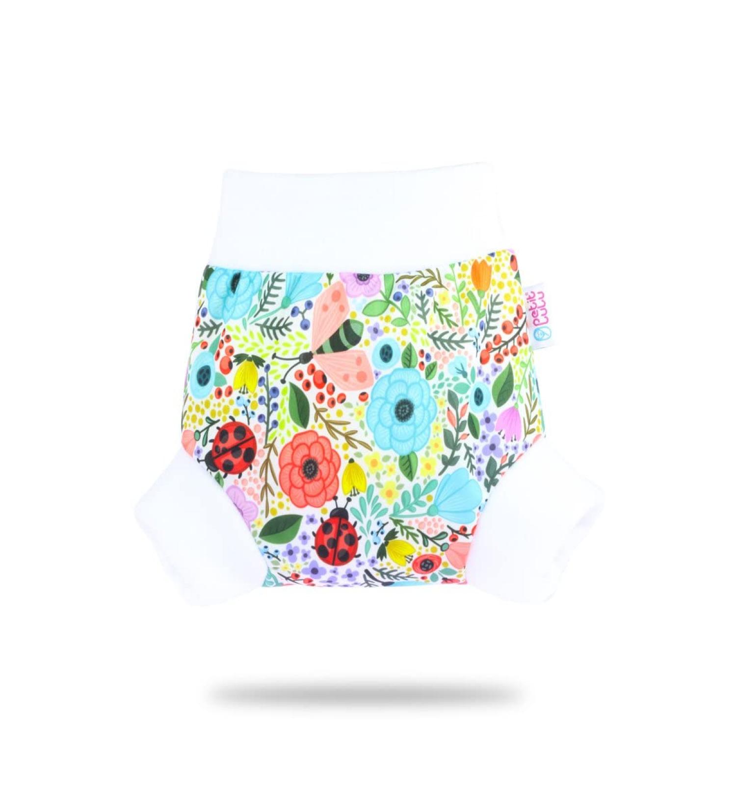 Petit Lulu XXL Waterproof Pull-Up Overpants | Reusable & Washable Slip Pants for Fleet Diapers | Made in EU | Eco-Friendly Floral Design - Buy Online on GoSupps.com