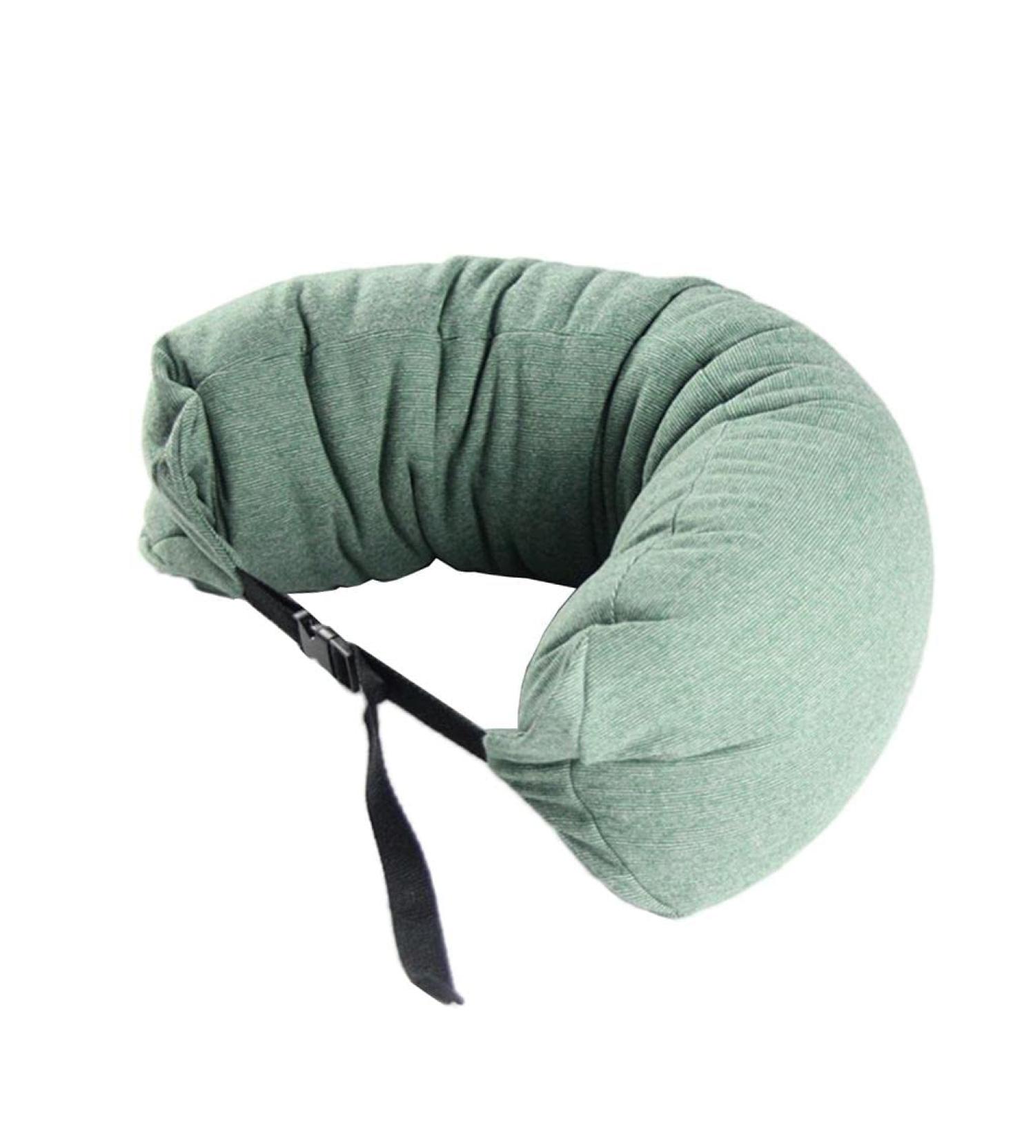Pistro Portable Travel U Shape Neck Waist Pillow - Adjustable & Buckled Comfort for Lounging - Green - Buy Online on GoSupps.com