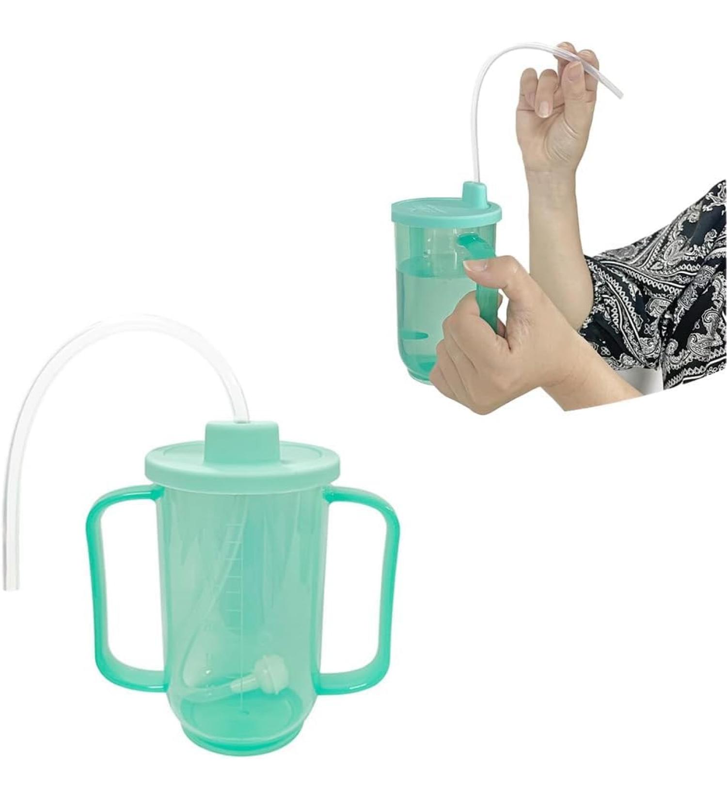 Adult Dysphagia Drinking Cup No-Spill Sippy Cup with Dual Handles Choking-Proof Cup for Limited Mobility and Handicap Spill-Proof Cup with Lid for Adults - Buy Online on GoSupps.com