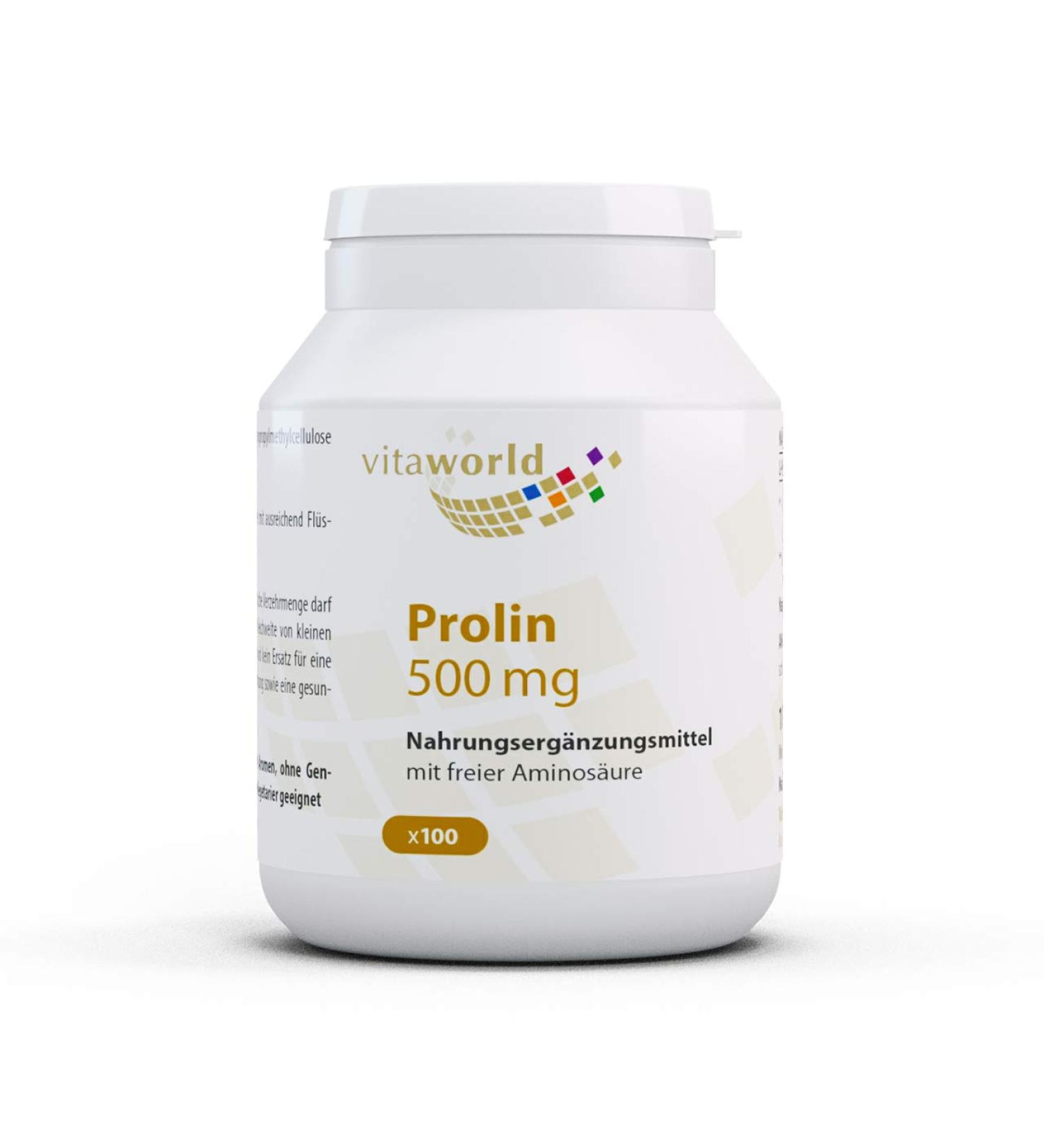 Vita World Pack of 3 Proline 500mg 3 x 100 Capsules Made in Germany