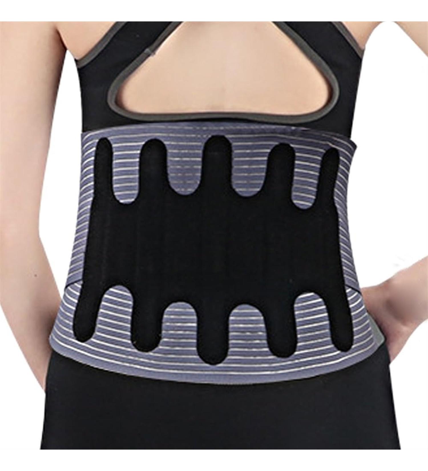 Breathable Lower Back Bandage for Pain Relief | Lumbar Support for Herniated Disc | Orthopedic Waist Trainer for Men & Women - Black XXXL - Buy Online on GoSupps.com