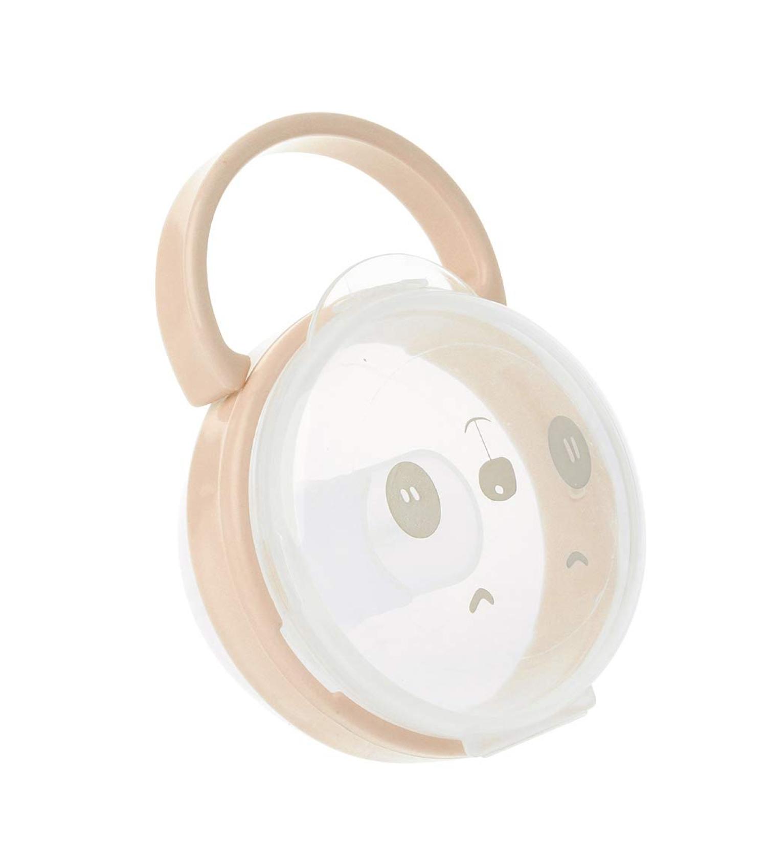 Buy TSBB Baby Pacifier Storage Box - Cartoon Panda Pattern Dust-Proof Transparent Case Portable Apricot Color for International Shipping - Buy Online on GoSupps.com
