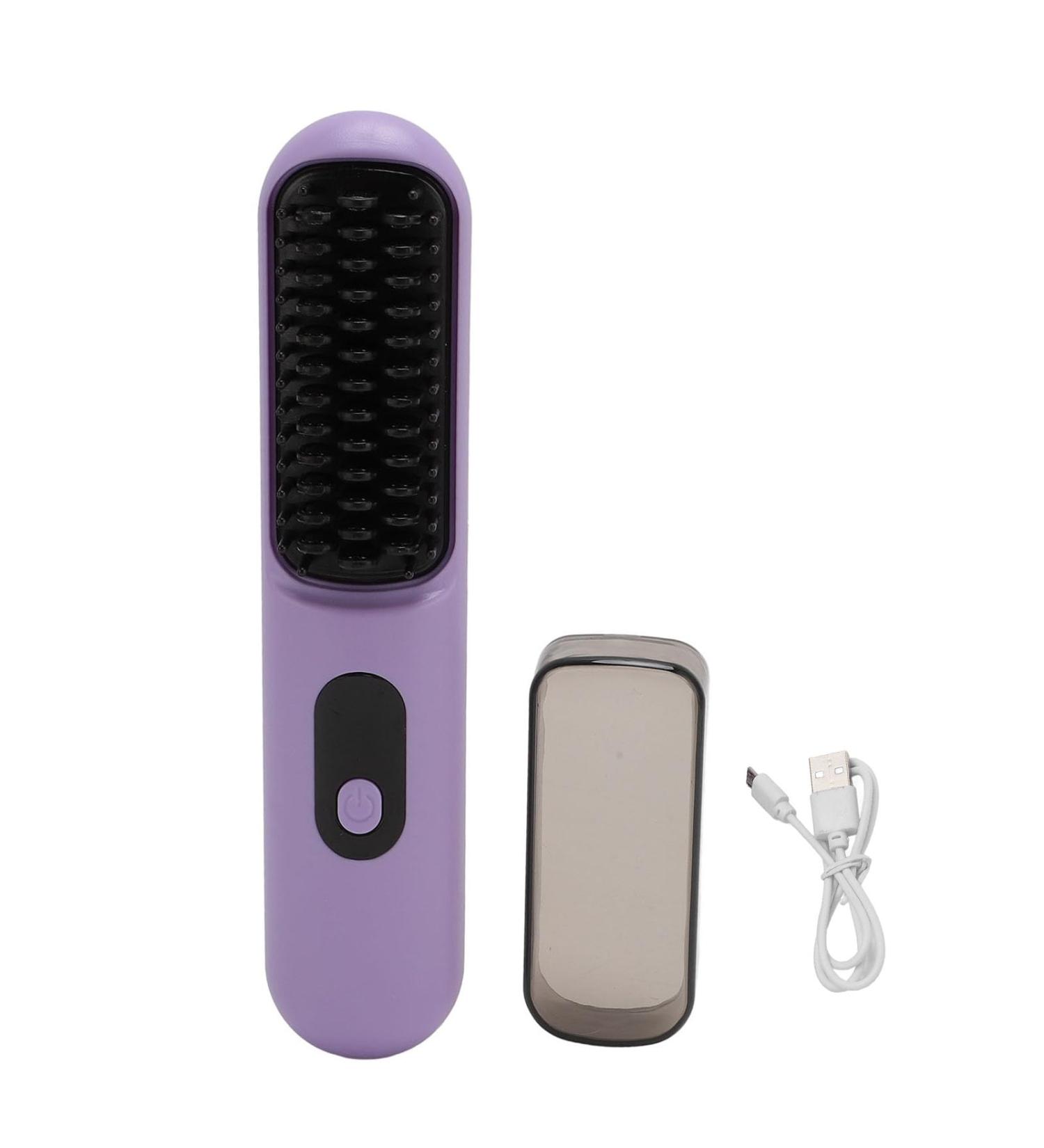 Buy Cordless Hair Straightener Brush - Portable Ionic Comb for All Hair Types | Compact Design & Constant Temperature - Buy Online on GoSupps.com
