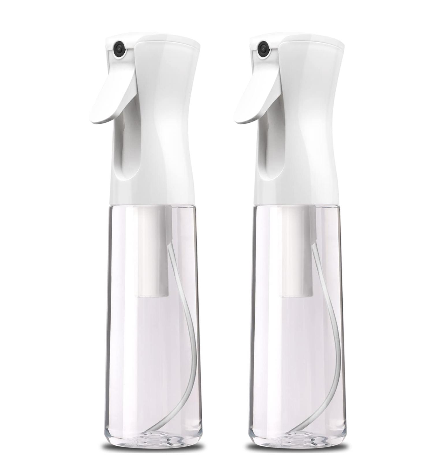 Fine Mist Spray Bottle for Salon, Barber, Stylist, Cleaning - 10.1oz Clear White Sprayer - Buy Online on GoSupps.com