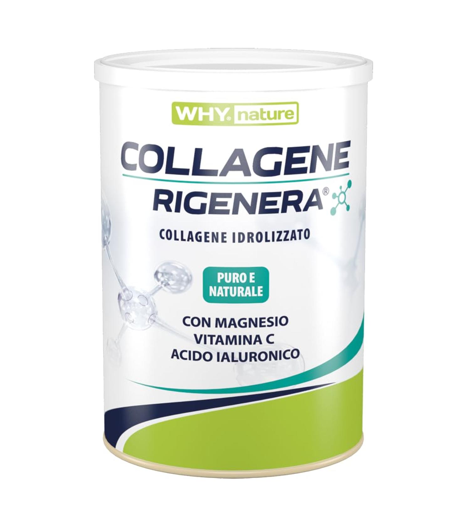  WHY NATURE WHY NATURE REGENERA COLLAGEN - Pure Natural Hydrolyzed Collagen - With Magnesium Vitamin C & Hyaluronic Acid - Neutral Taste - 330g - Buy Online on GoSupps.com