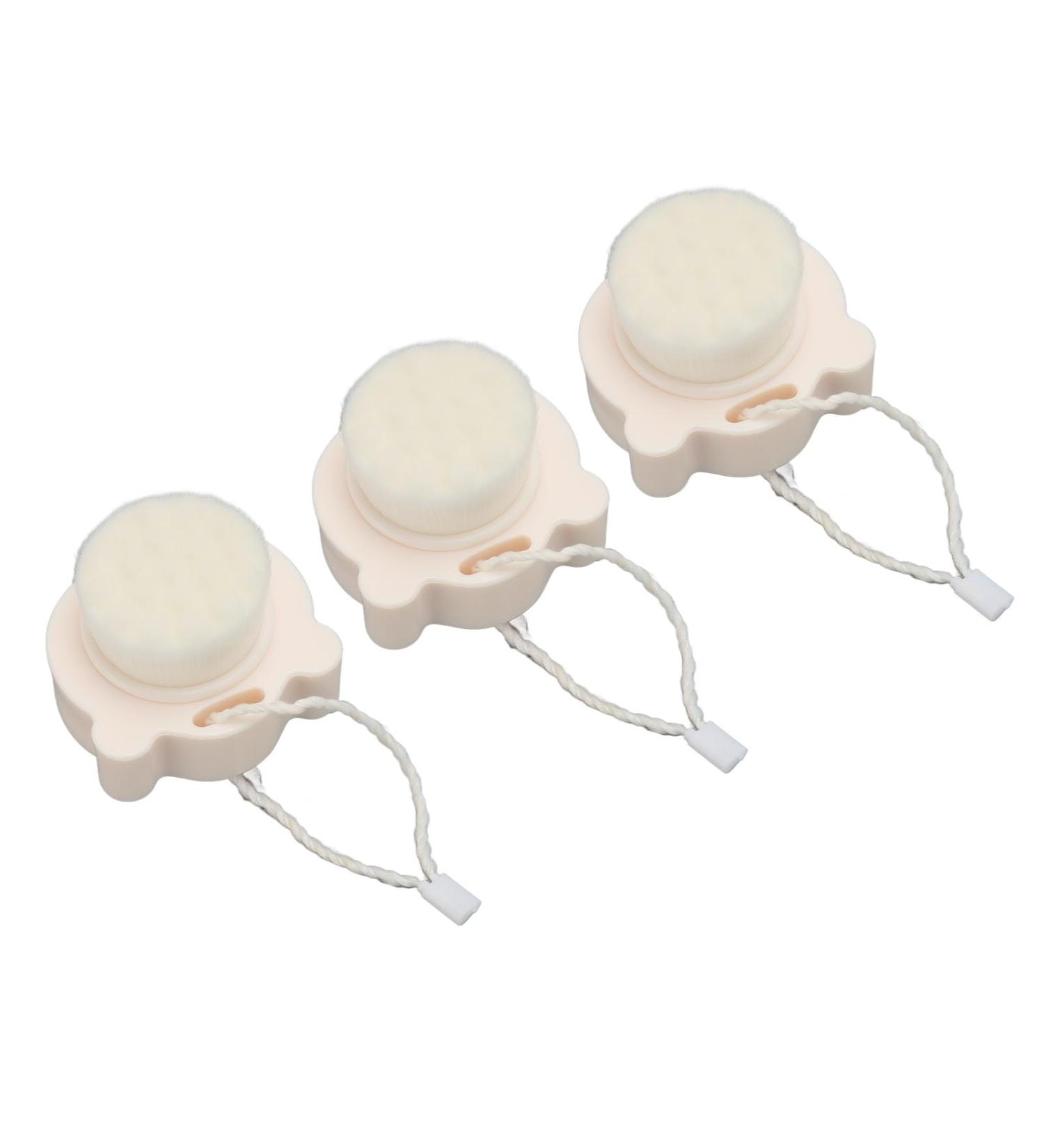 Facial Scrubber Facial Cleansing Brush Super Soft Fiber Bristles Silicone Double Sided for Pore Deep Cleaning Daily (White Handle with Pink Silicone) - Buy Online on GoSupps.com