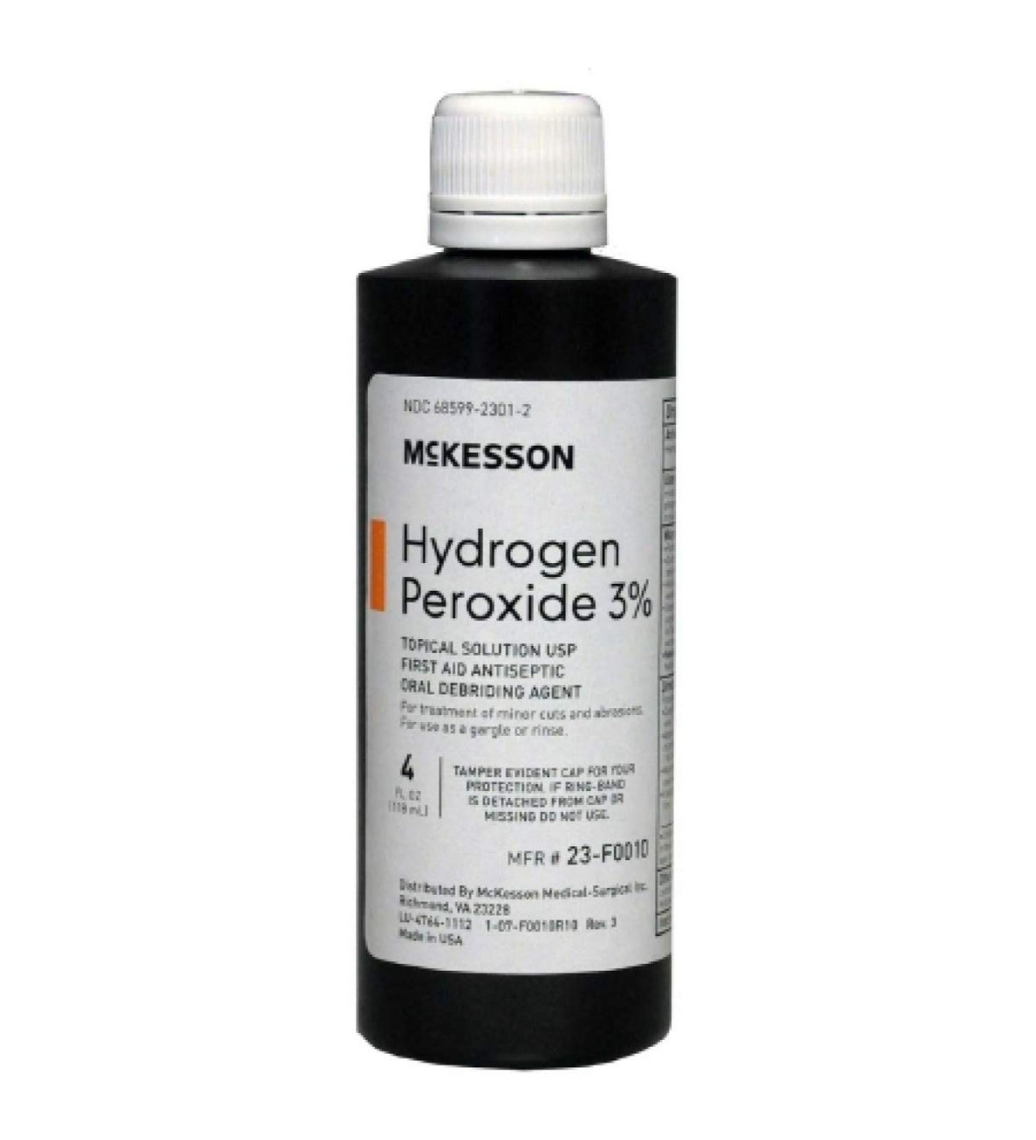 Hydrogen Peroxide McKesson 4 oz. Solution Bottle - 24/CS (MFN 23-F0010)