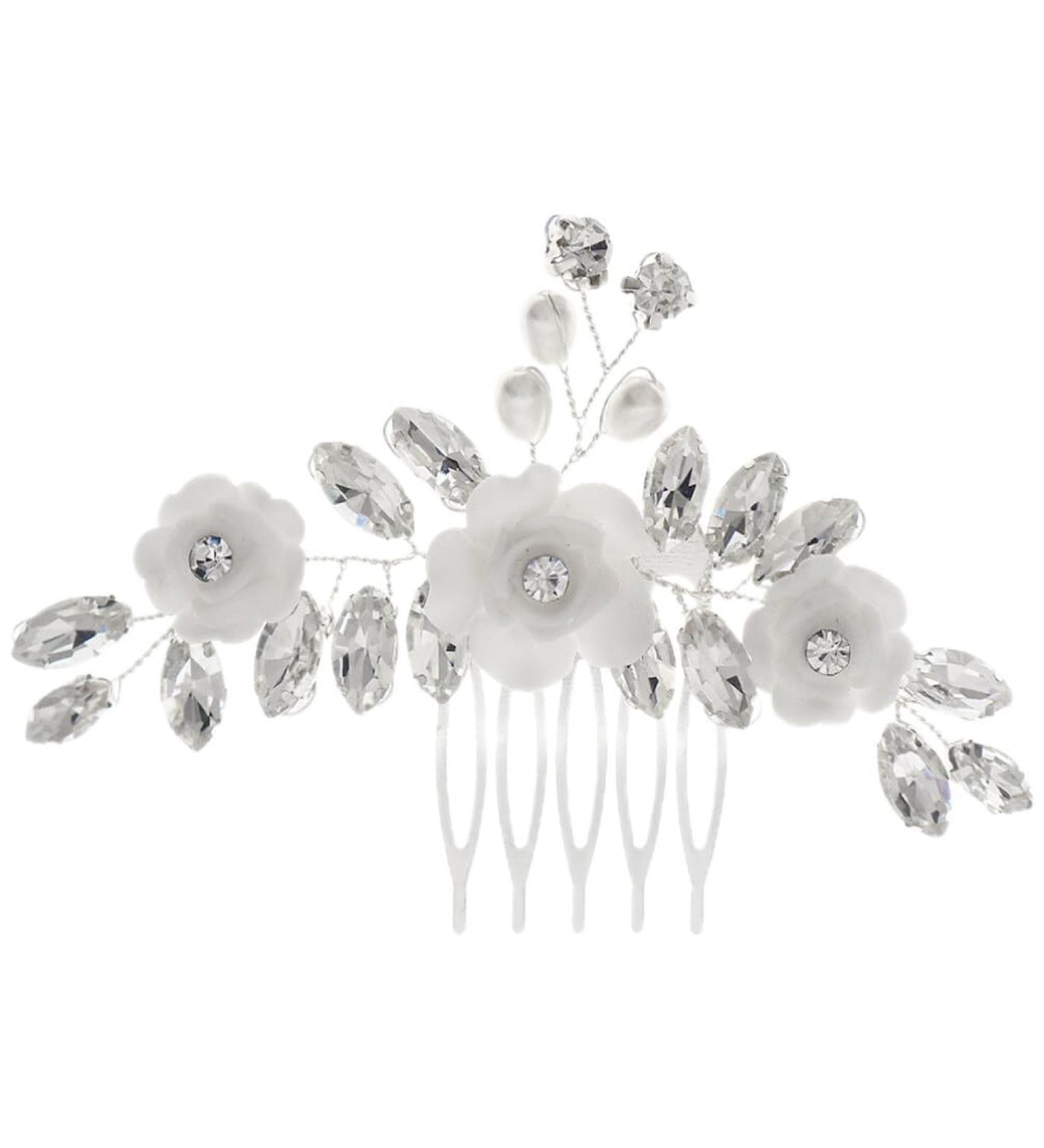 Beavorty Hair Comb Hair Accessories for Women Decorative Hair Side Comb Flower Hair Side Comb Rhinestone Bobby Pins Bride Hair Accessories Crystal Vintage Soft Pottery Flower White Miss - Buy Online on GoSupps.com