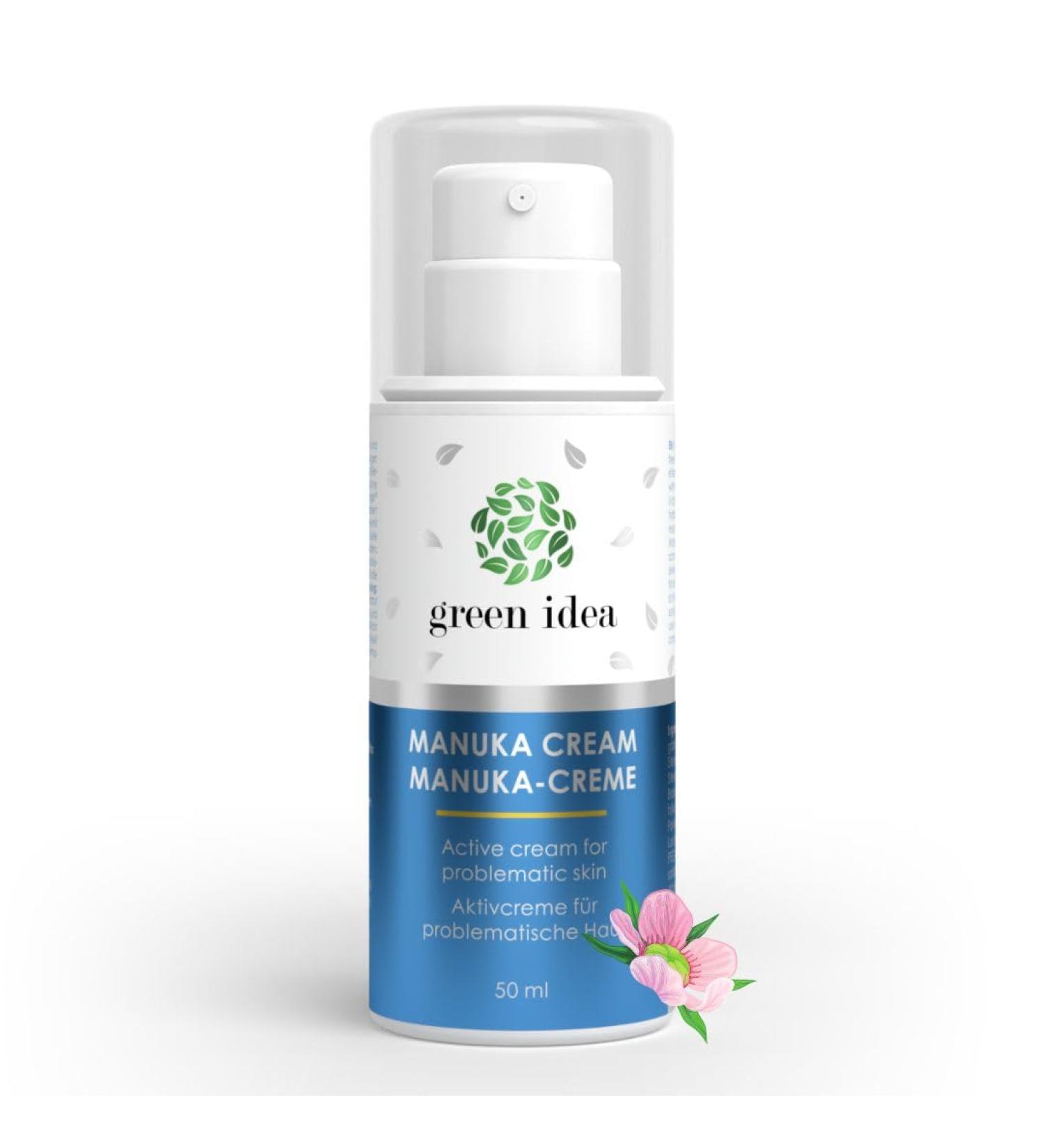 Green idea - Manuka Anti-Acne Cream - Anti-Imperfections Cream - Anti Pimples - Face Cream with Manuka Tea Tree Oil - Sensitive Acne-Prone Skin - 50 ml - Buy Online on GoSupps.com