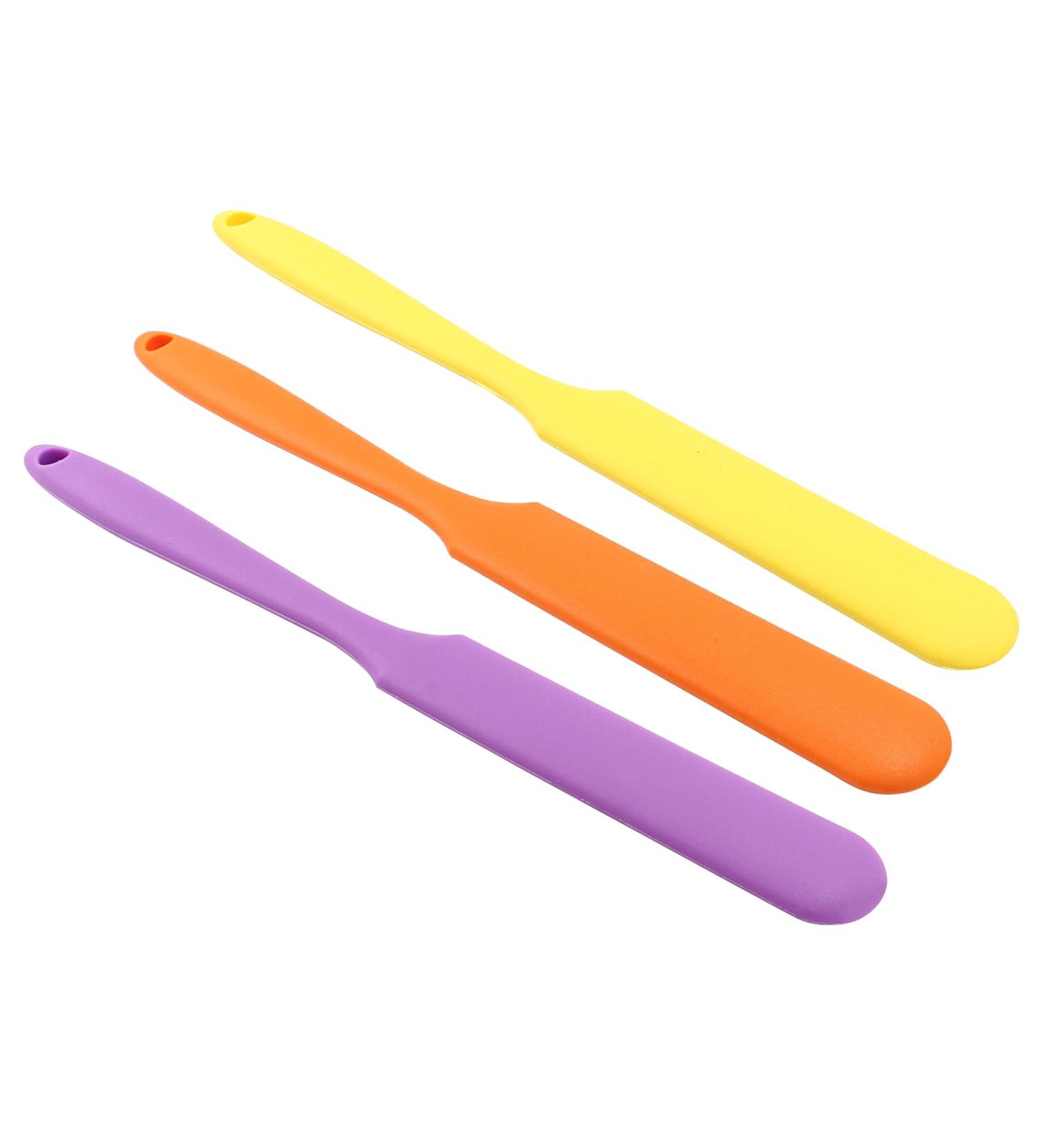 Buy Coufce 3-Piece Silicone Wax Spatula Set | Non-Stick Applicators for Wax Resin Ice Cream & Hair Removal | Colorful Kitchen Tools (Orange Yellow Violet) - Buy Online on GoSupps.com