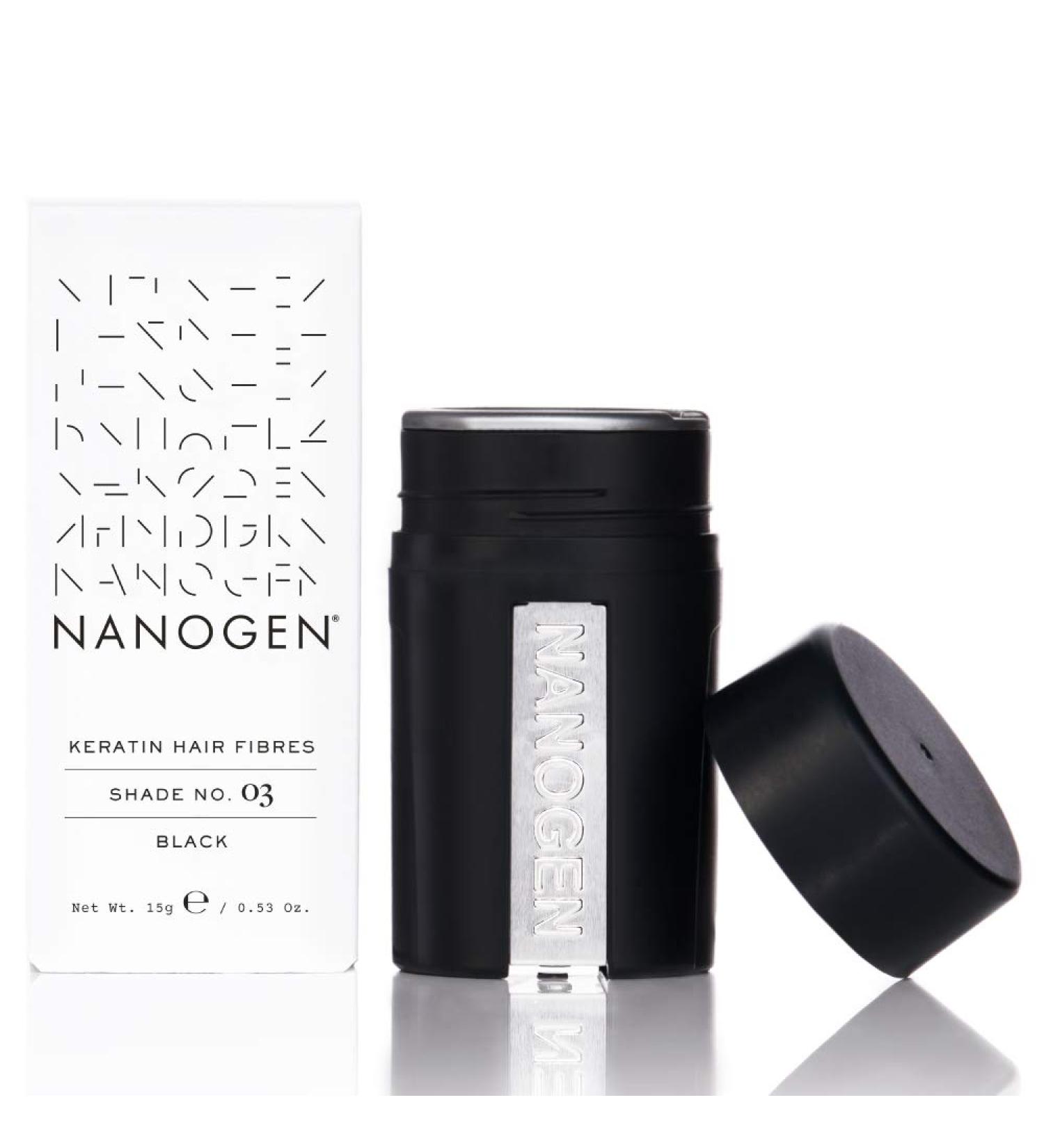 Nanogen Hair Fibres Black 15g - Instantly Thicken & Volumize Hair - Pack of 1 - Buy Online on GoSupps.com