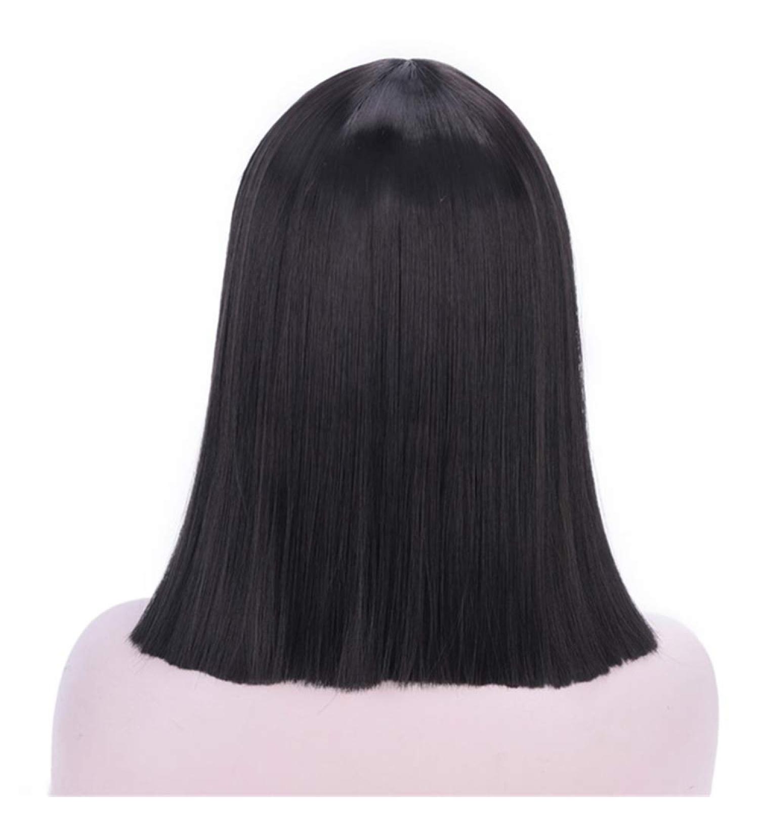 Buy This Is A Wig Pink Short Straight Synthetic Wig - Women's Blunt Cut 14-Inch Middle Part Role Play Hairstyle - Buy Online on GoSupps.com