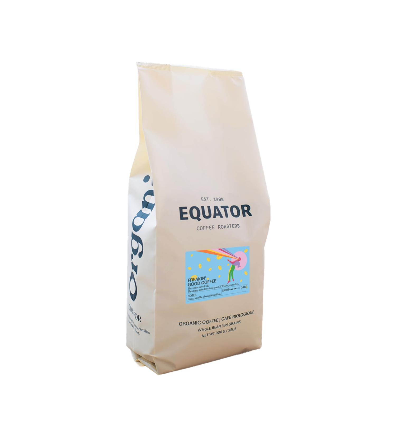 Equator Coffee Roasters Freakin Good Coffee Fair Trade & Organic Coffee Blend Specialty Grade Coffee Beans Locally Roasted Arabica Coffee Ethically Sourced Coffee Gourmet Coffee Experience Freakin' Good 908 g (Pack of 1) - Buy Online on GoSupps.com