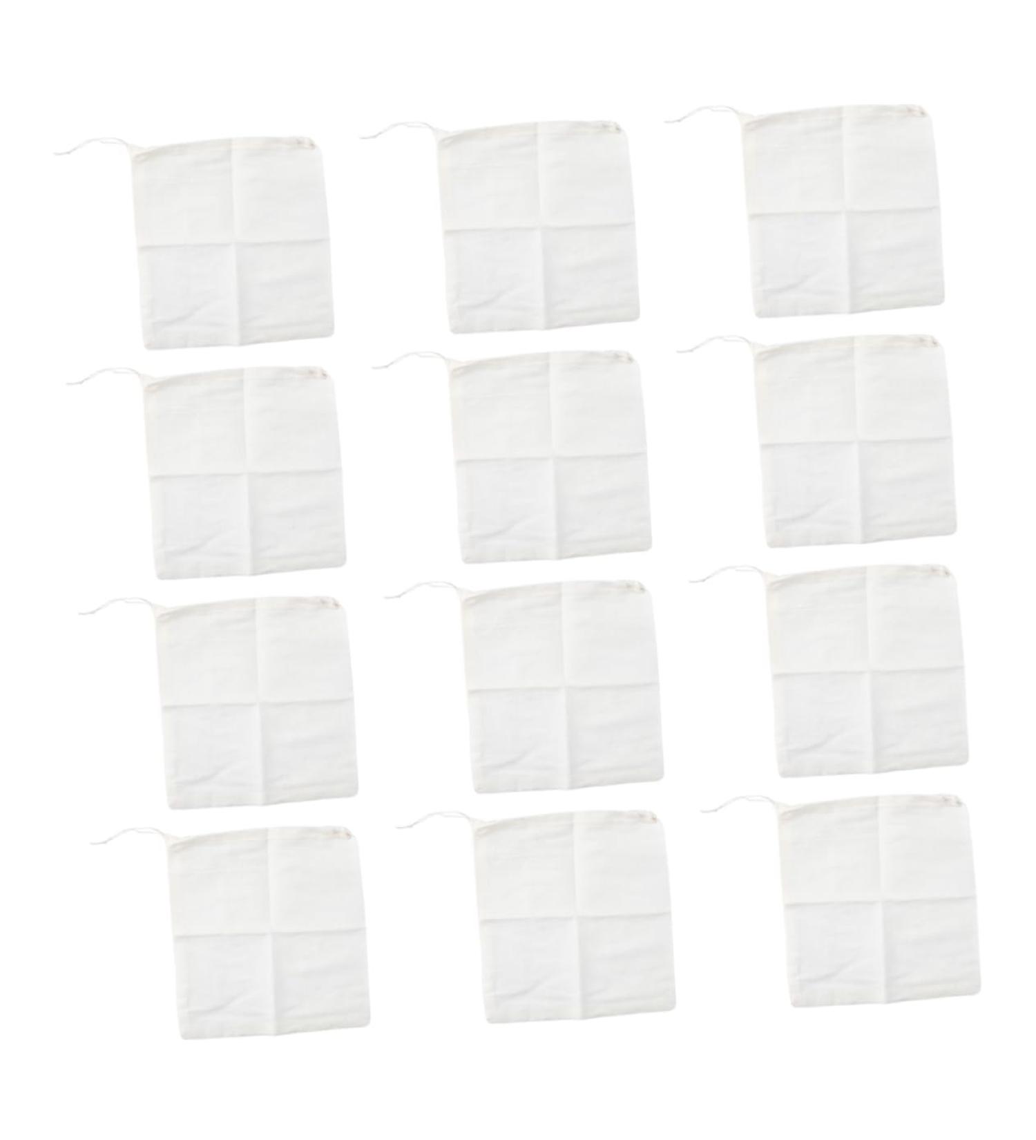  KICHOUSE KICHOUSE Pack of 12 Reusable Cotton Filter Bags for Tea and Soup Safe for Chinese Use - Buy Online on GoSupps.com