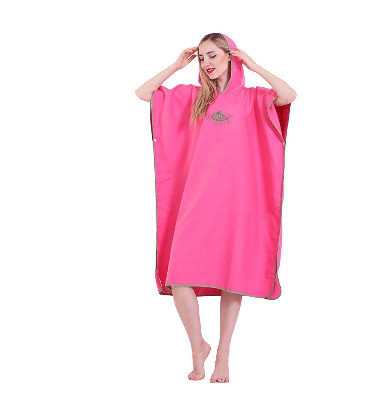 Buy Badeponcho | Ultra-Quick Dry Surf Towel Poncho for Men & Women - 90x110cm Rose Red | Perfect Beach & Bathrobe Accessory - Buy Online on GoSupps.com