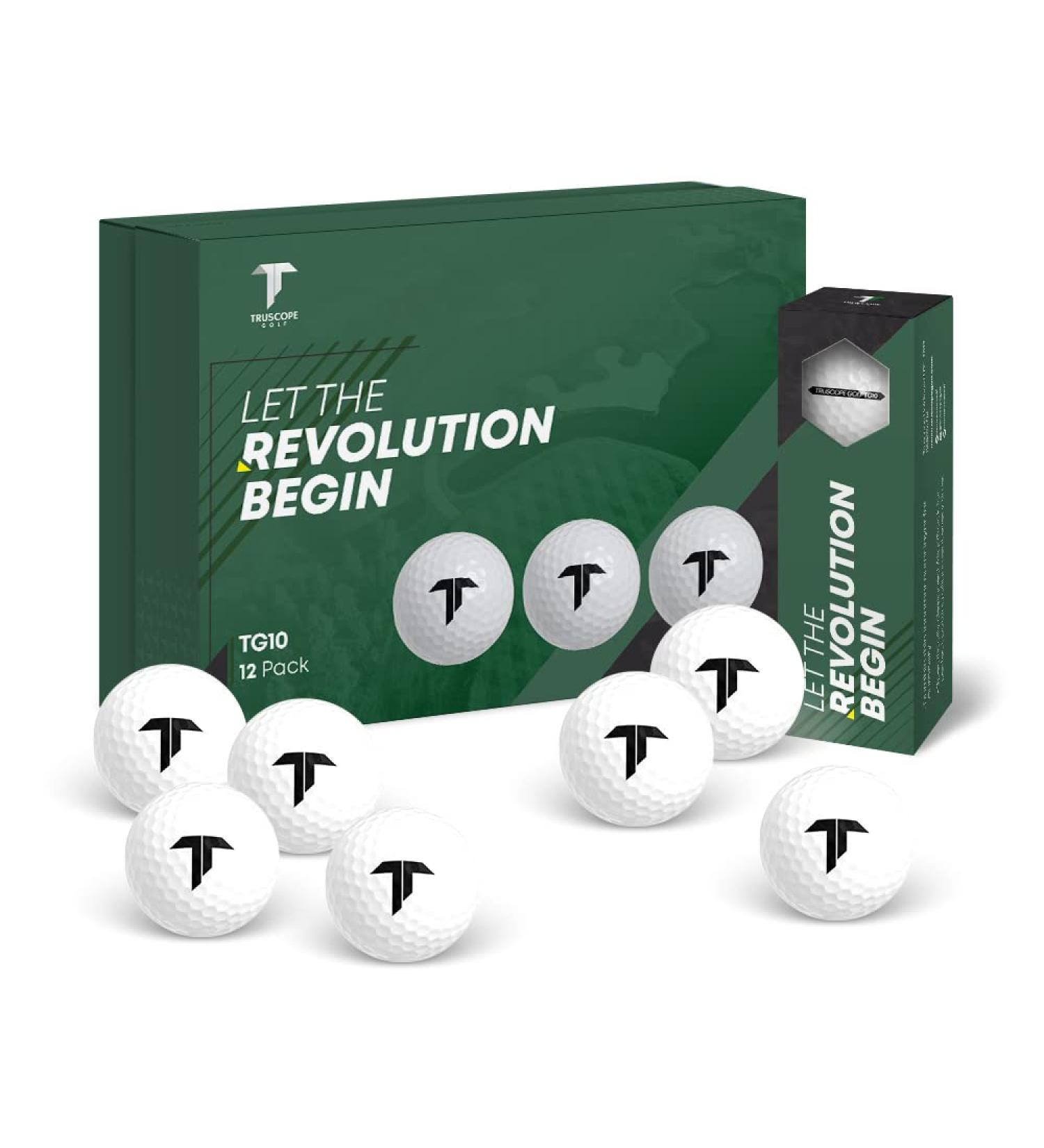 Truscope Golf White Golf Balls - Super Soft Long Distance Ionomer Core Classic White Golf Balls - 12 Count - Buy Online on GoSupps.com