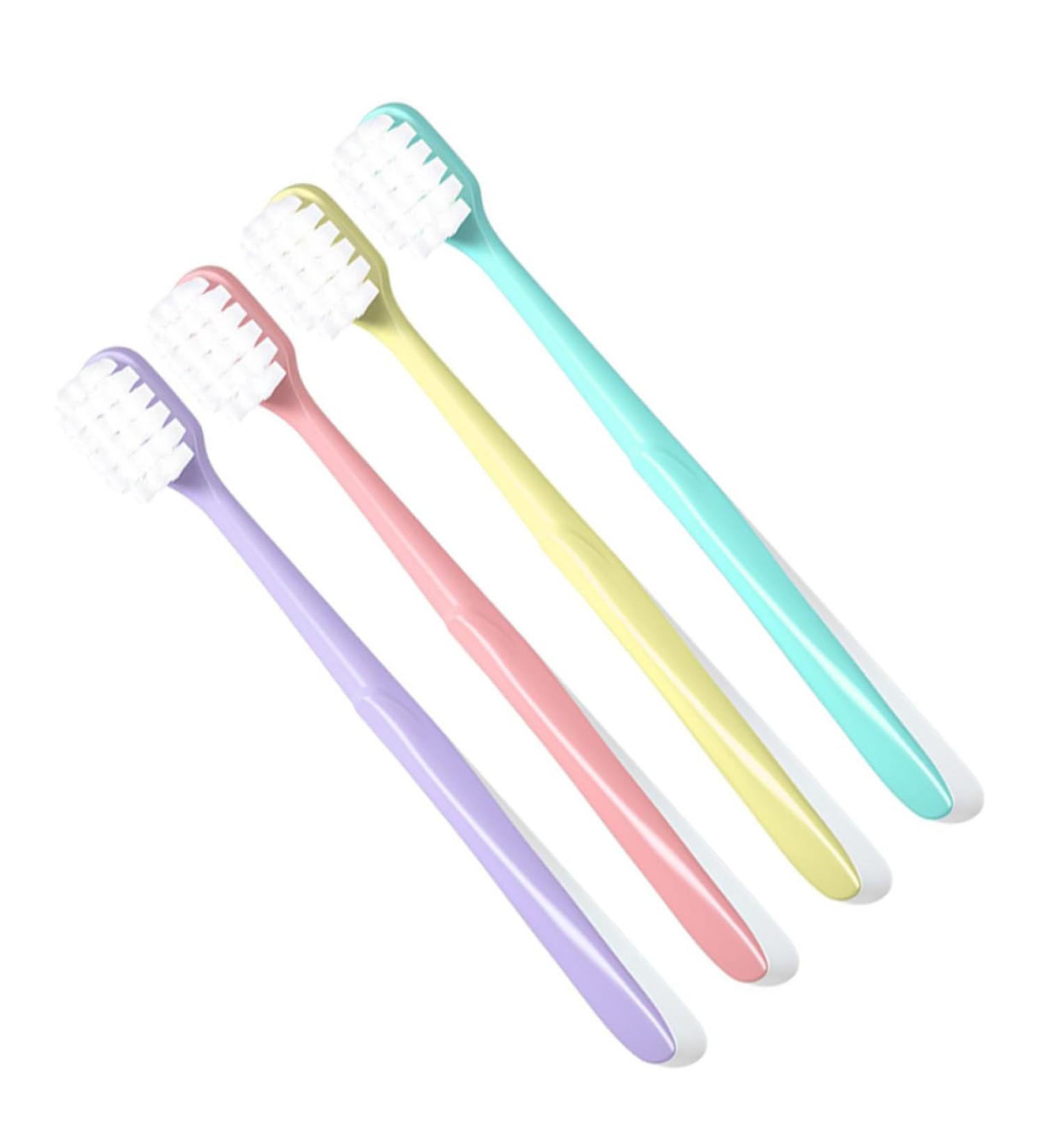 Minkissy Soft Cotton Toothbrush Set - 4 Pieces for Sensitive Gums | Travel-Friendly Body Care Fur Toothbrush - Buy Online on GoSupps.com