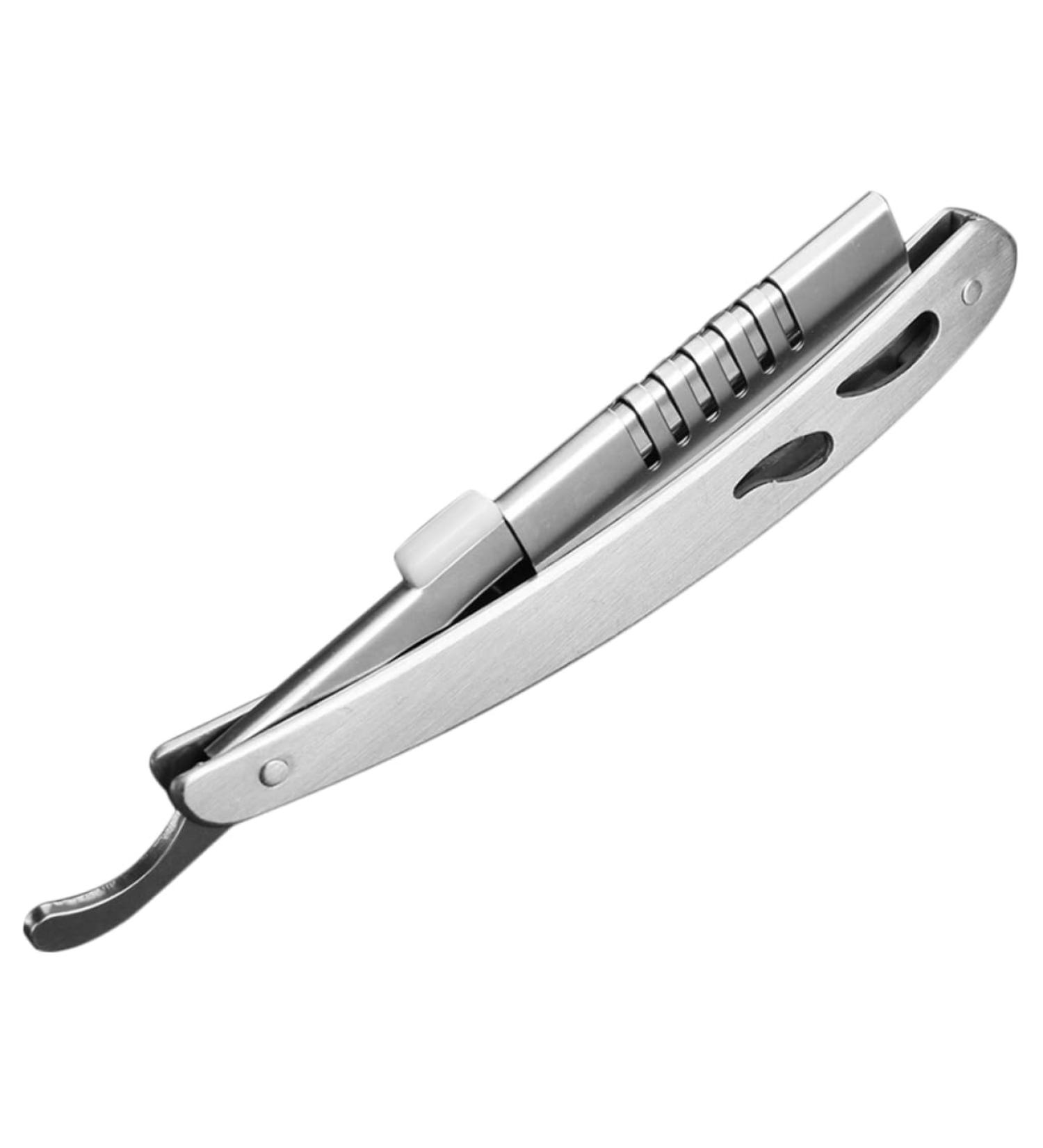 Frcolor Stainless Steel Razor Holder - Manual Beard Shaver & Facial Hair Cutter | Premium Hairdresser Tool - Buy Online on GoSupps.com