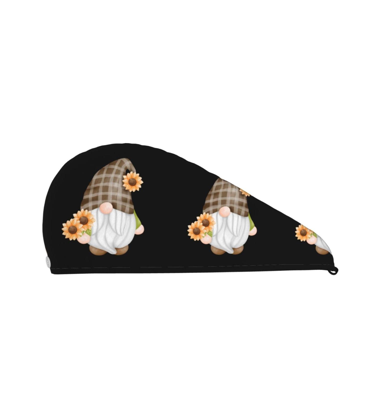 Sunflower Gnomes Microfiber Hair Towel - Soft Super Absorbent Coral Velvet Wrap for Long Curly & Thick Hair | Quick Dry Hair Cap for Women - Buy Online on GoSupps.com