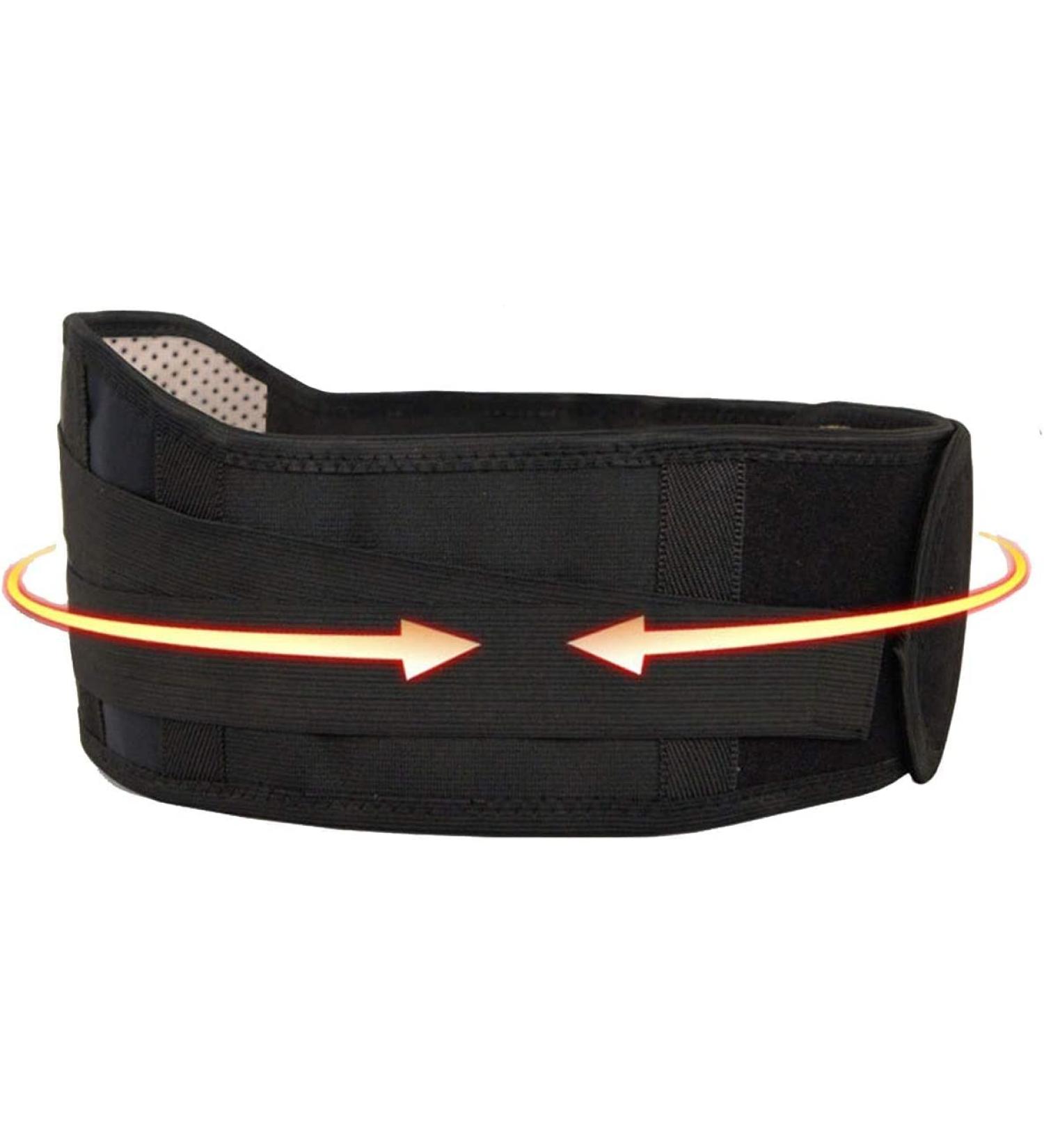 Adjustable Black Lumbar Support Belt with Steel Plate - Self-Warming Intervertebral Disc Support for Waist & Abdominal Relief (L) - Buy Online on GoSupps.com