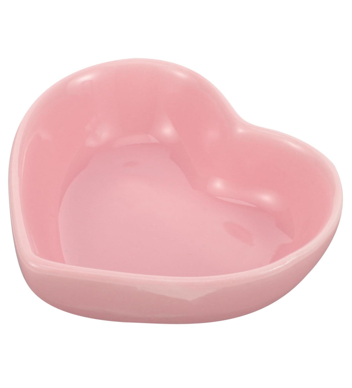 POPETPOP pet bowl food guinea pig hamster feeder chinchilla bowl hamster saucer kitten bowls heart shaped hamster water bowl hamster supplies small cat bowl chipmunk squirrel ceramics 8x7cm Pink - Buy Online on GoSupps.com