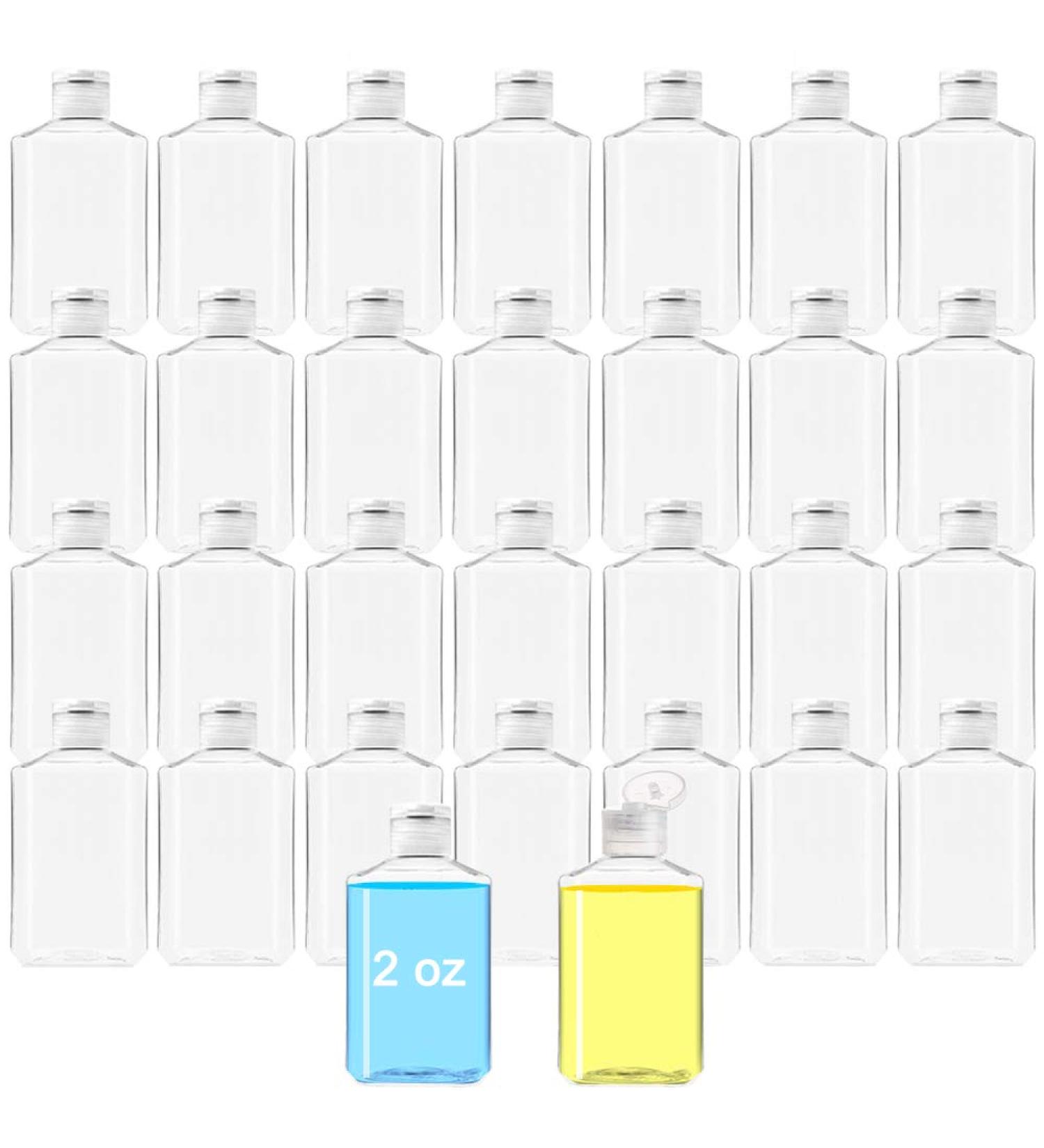 30 Pack 2 Oz Clear Refillable Flip-Top Bottles - Travel Size Containers for Outdoor Camping and Business Trips - Buy Online on GoSupps.com