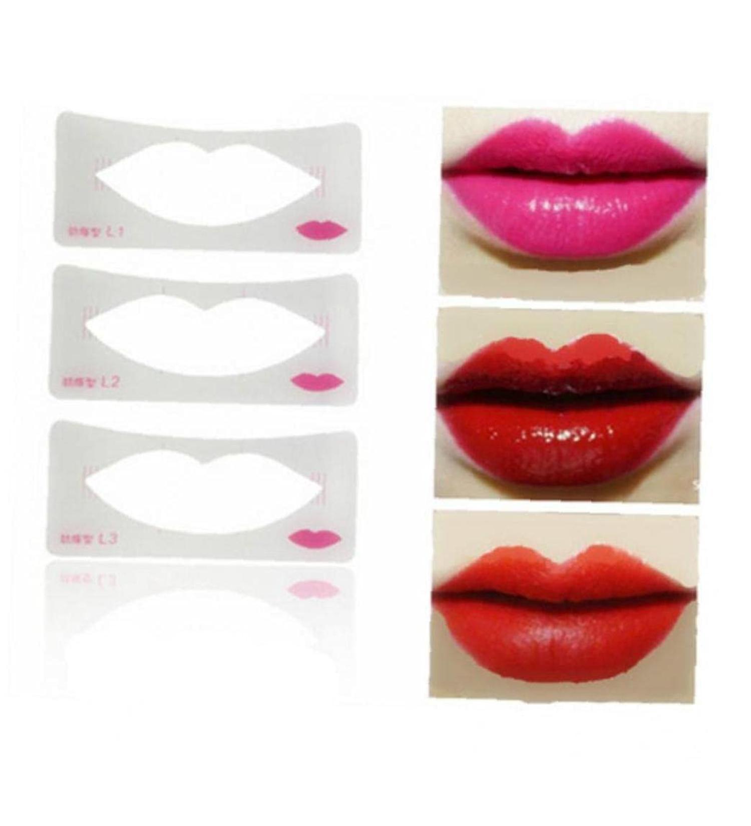 3 Pieces Lip Stencils | Makeup Beauty Tools for Perfect Lip Design - International Shipping - Buy Online on GoSupps.com
