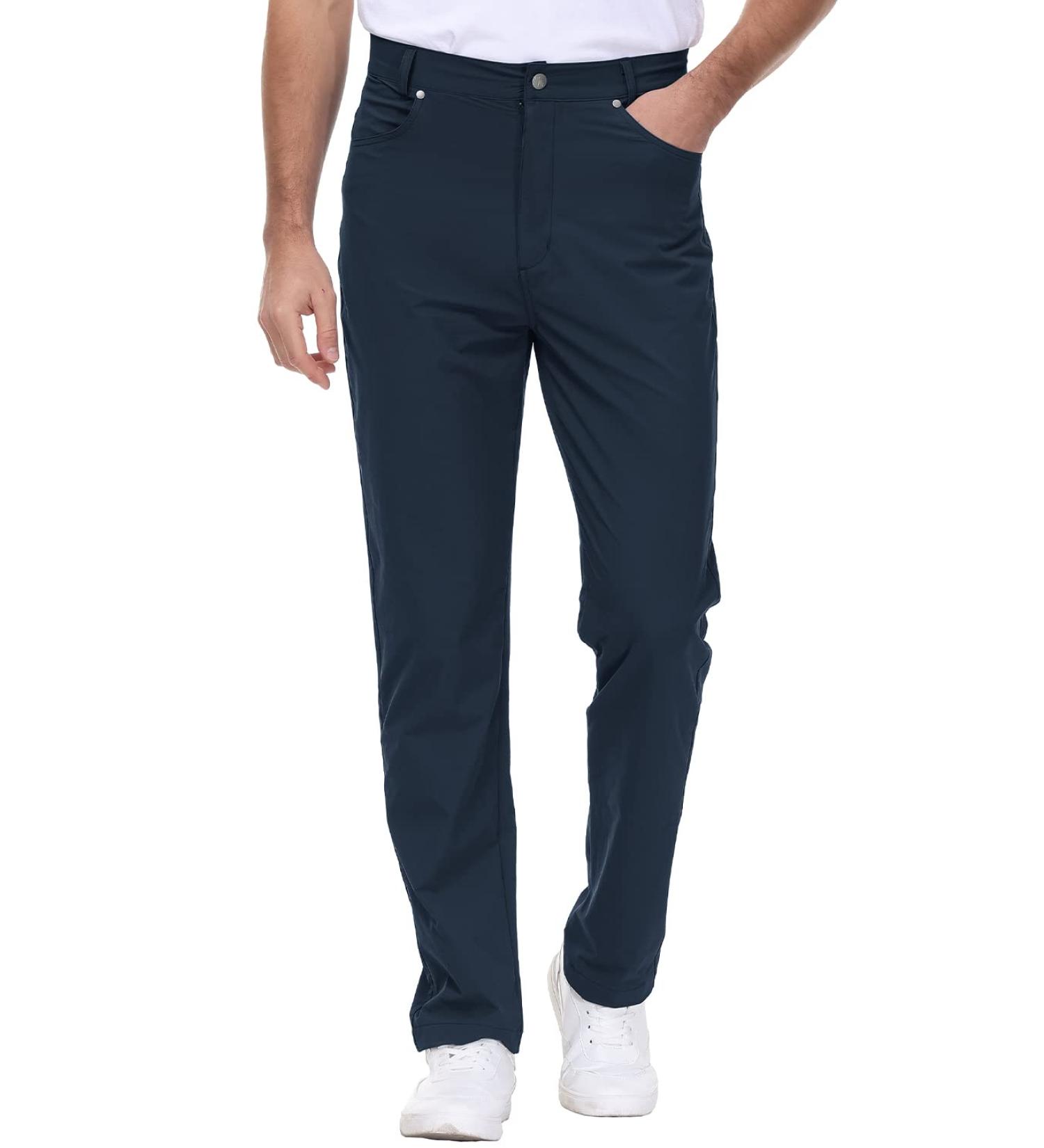 Gopune Men's Stretch Golf Pants Navy 40 | Outdoor Work Casual Pant with Pockets - Buy Online on GoSupps.com