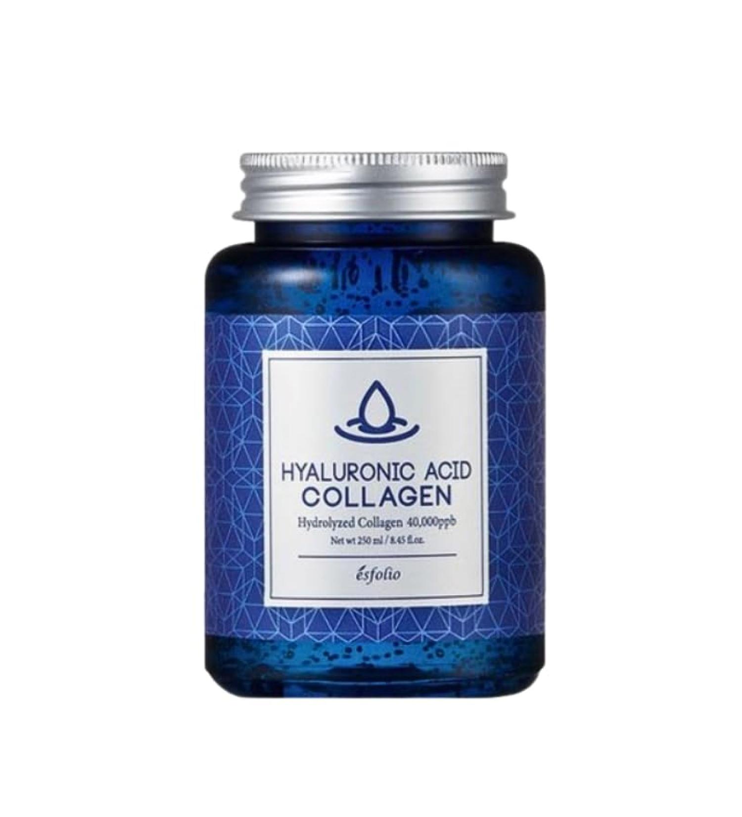 Esfolio Hyaluronic Acid Collagen Ampoule Hydrating & Moisturizing Essence with Peptides Lightweight Face & Body Care for Elasticity Smooth Texture & Supple Skin 250ml / 8.45 fl oz