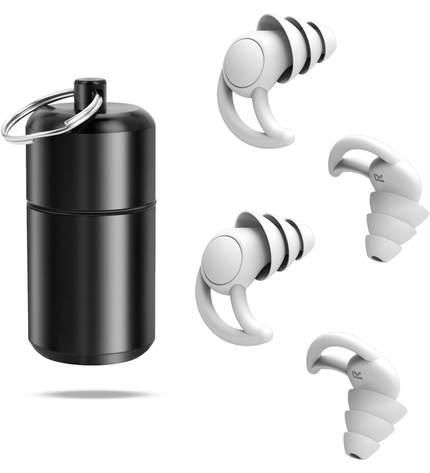 Reusable Soft Silicone Ear Plugs for Sleeping, Snoring, Work & Studying - 2 Pairs Grey - Buy Online on GoSupps.com