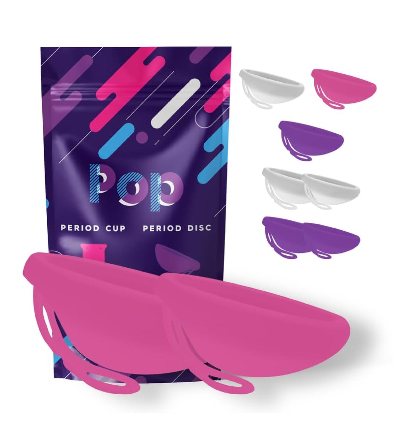 Buy Pop Menstrual Disc | Reusable Medical-Grade Silicone | Period Disc Alternative | 6 Tampon Capacity (Small & Large Pink) - Eco-Friendly Menstrual Solution - Buy Online on GoSupps.com
