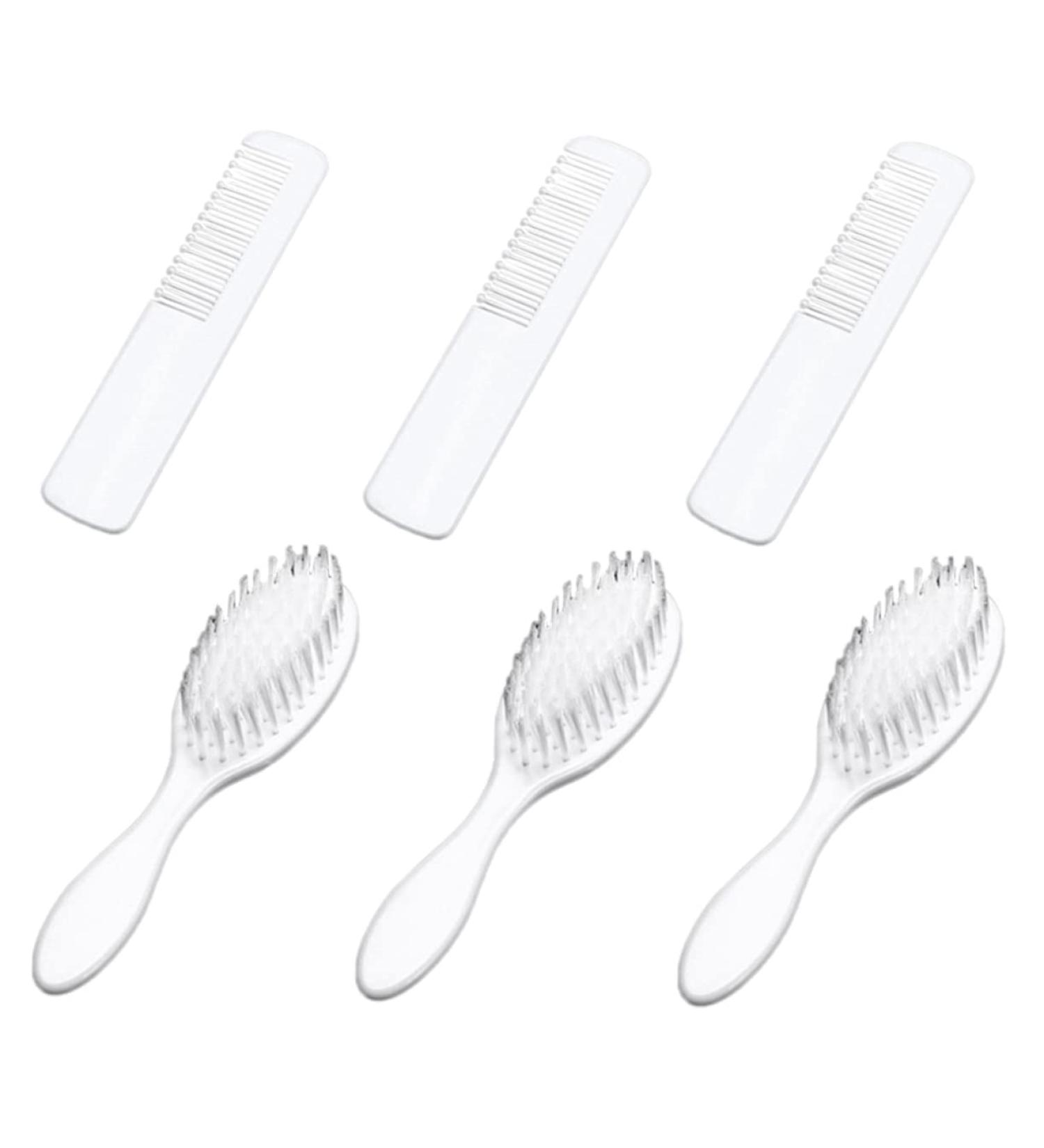 Hohopeti 3-Piece Baby Hairbrush & Comb Set - Gentle Baby Grooming Kit for Infant and Toddler - Scalp Massage Combs - Perfect Baby Shower Gift - Buy Online on GoSupps.com