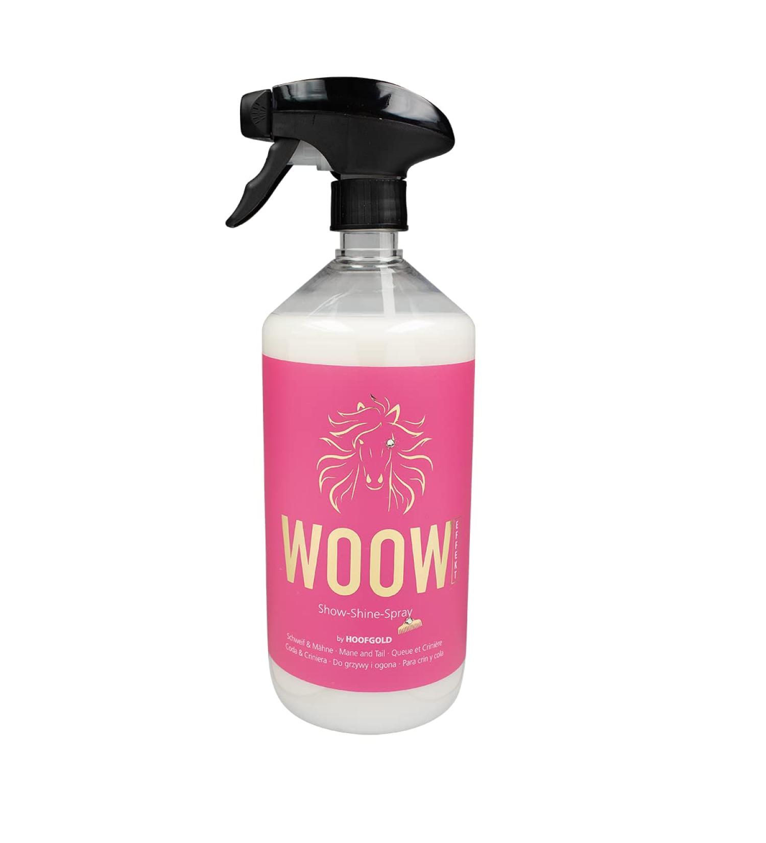 Hoofgold Woow Tail & Mane Spray for Horses | 1000ml | Mild Care Knotting Relief Volume & Gloss - Buy Online on GoSupps.com