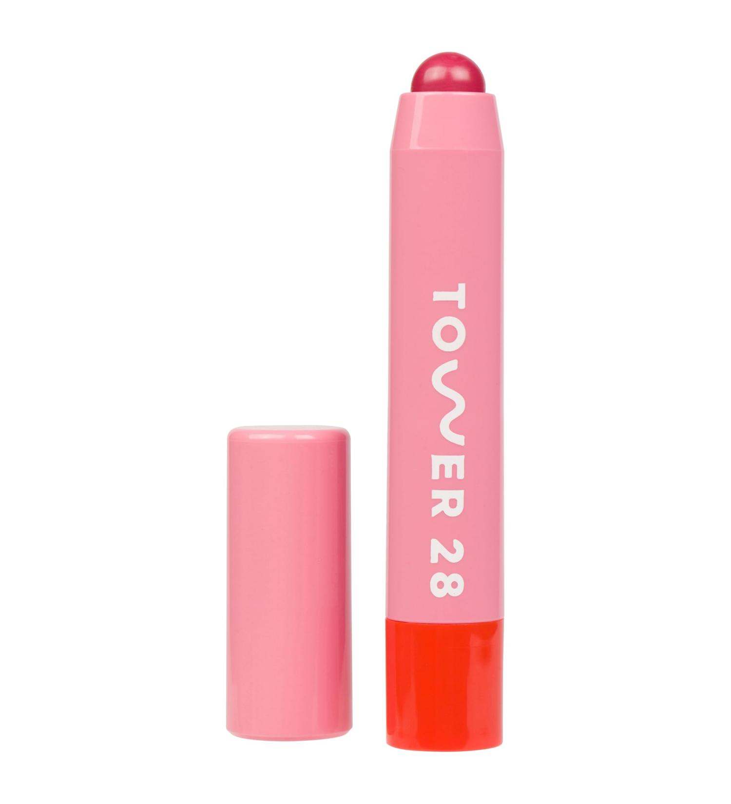 Tower 28 JuiceBalm Tinted Lip Balm - Hydrating Vegan Lip Color with Shea Butter & Marula Oil - Clean Cruelty-Free Lip Care in Juicy Sheer Pink 0.09 Fl Oz - Buy Online on GoSupps.com