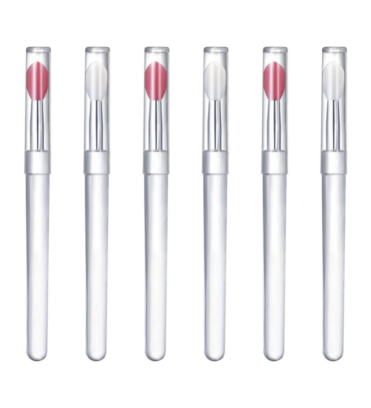 Beavorty Makeup Silicone Lip Brush Set - 6pcs Lidded Lipstick Applicators for Lip Cream & Eyeshadow | International Shipping - Buy Online on GoSupps.com