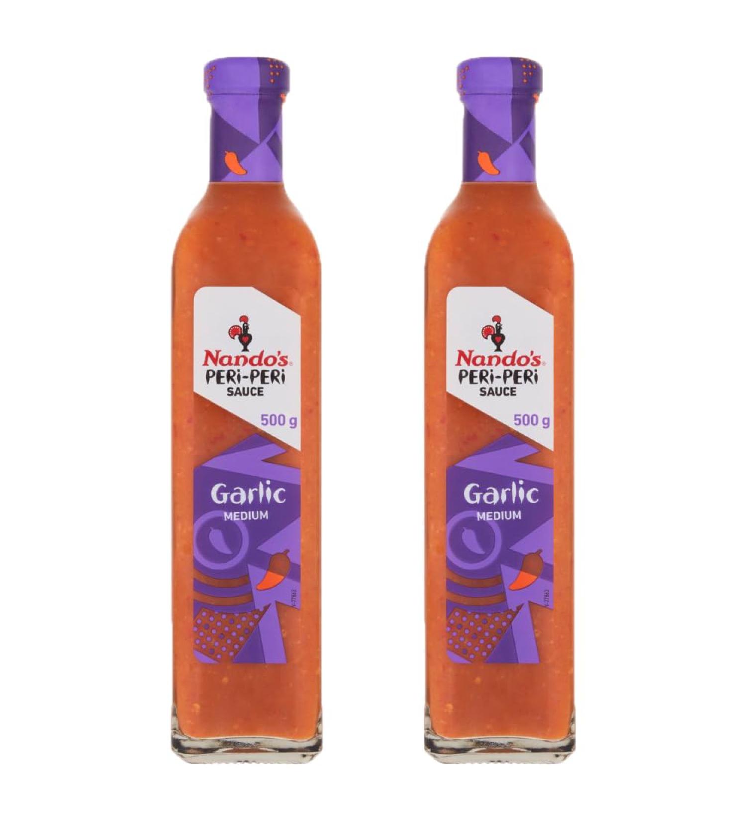 2 x 500g Medium Hot Spicy Garlic Sauce Red Pepper Peri Peri Flavour Dressing Marinade Seasoning