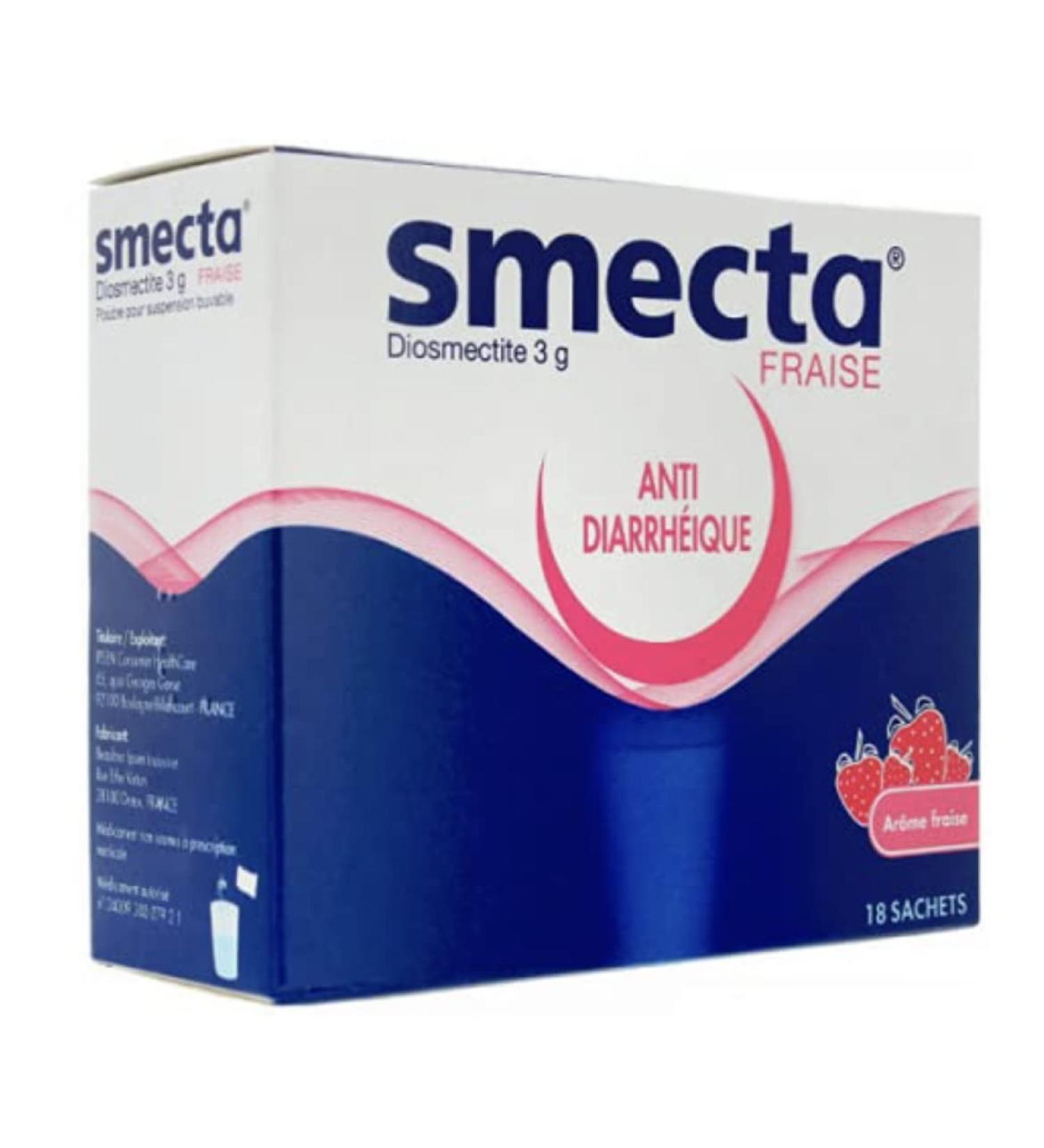 Original Smecta 3g 18 Sachets Strawberry - Natural Treatment for Acute Diarrhea from France - Buy Online on GoSupps.com