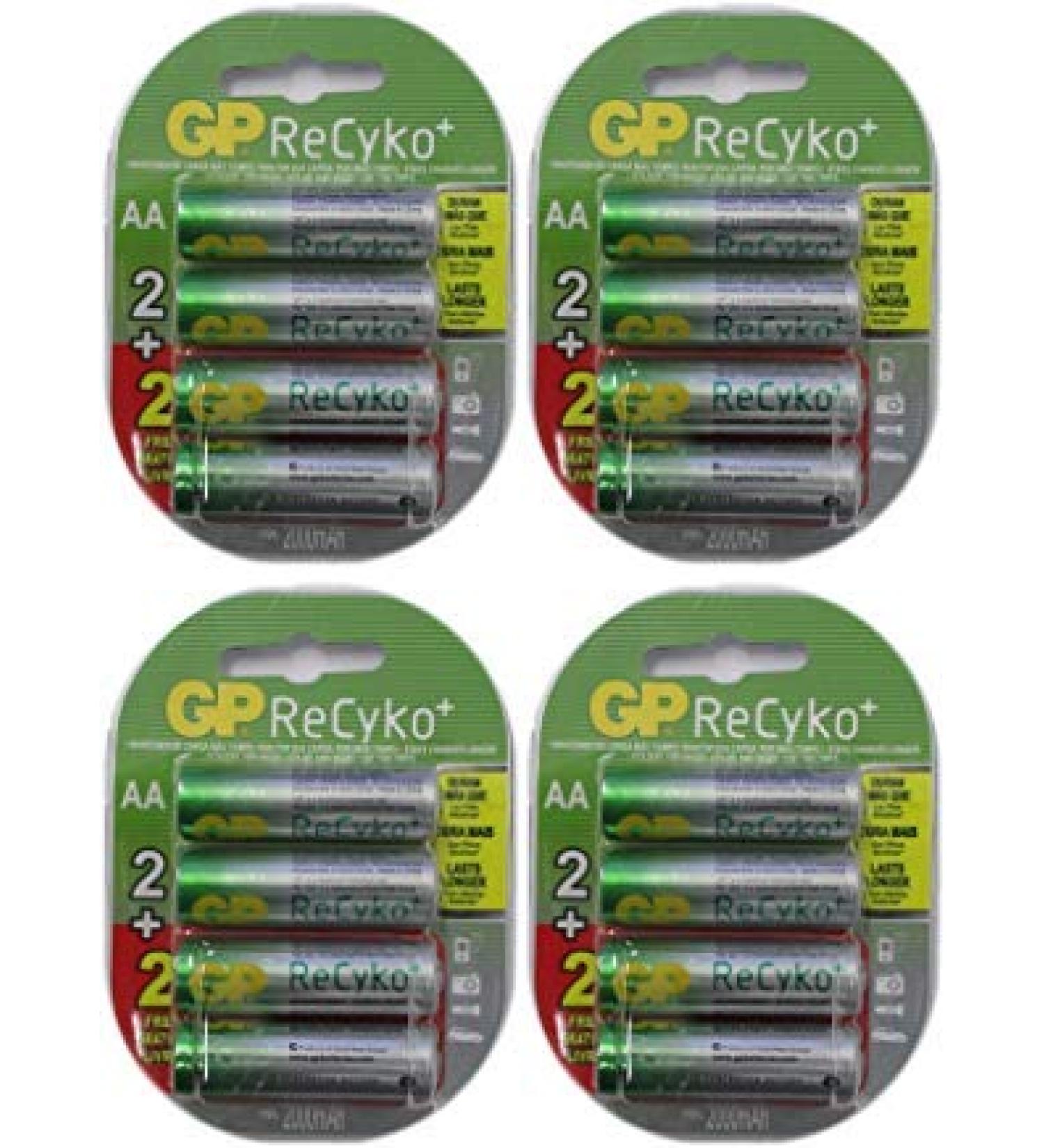 GP 16 AA NiMH Pre-Charged 1.2v 2100mAh Rechargable Batteries Recyko
