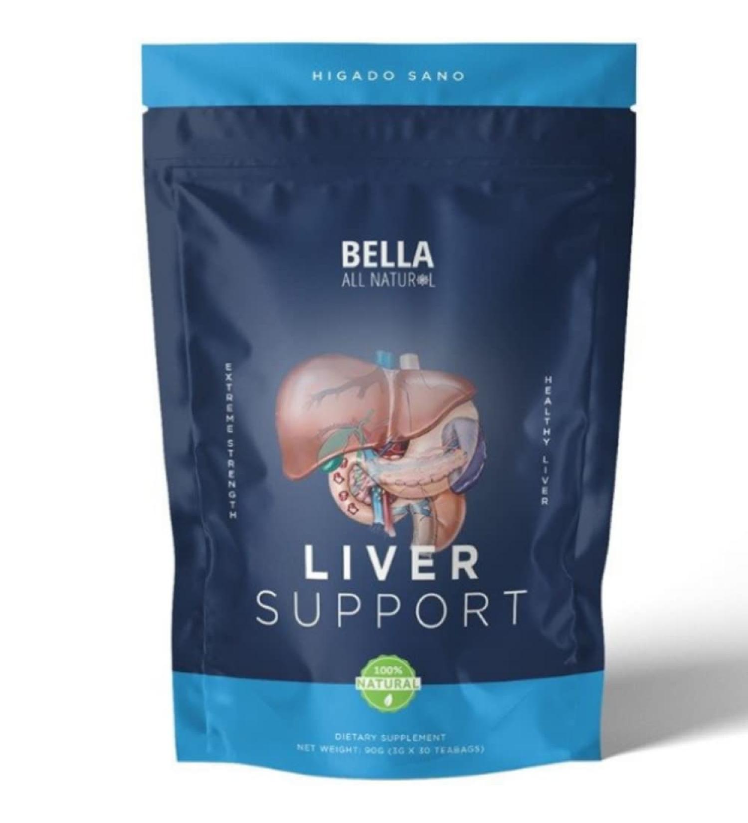 Bella Liver Detox Tea - Natural Liver Cleanse & Repair with Blessed Thistle, Artichoke & Dandelion Root - 30 Bags - Buy Online on GoSupps.com