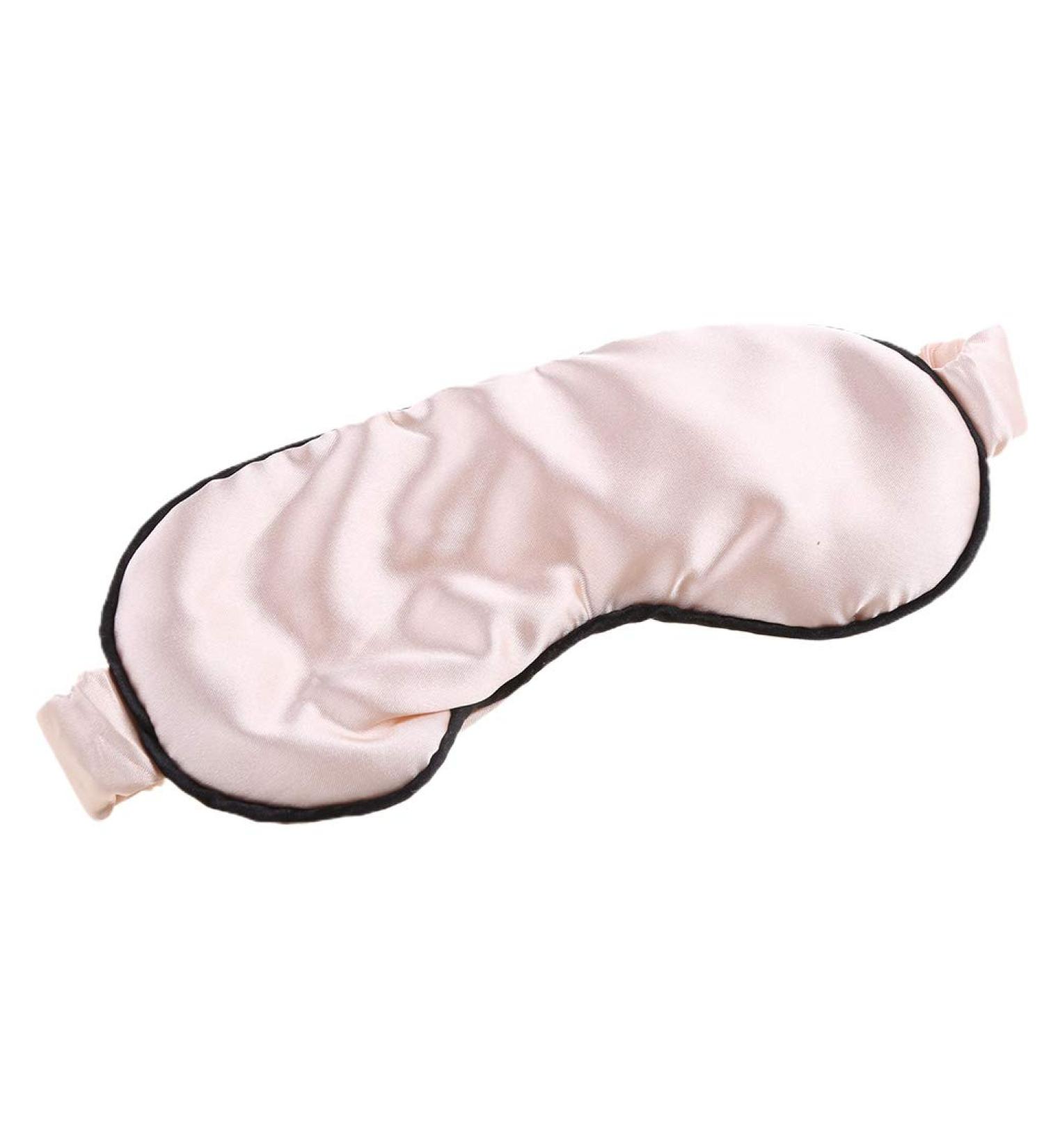 Zeiwohndc Double Sided Imitation Silk Satin Sleep Eye Mask - Women's Solid Color Anti-Aging Skin Care Blindfold with Elastic Band - Buy Online on GoSupps.com