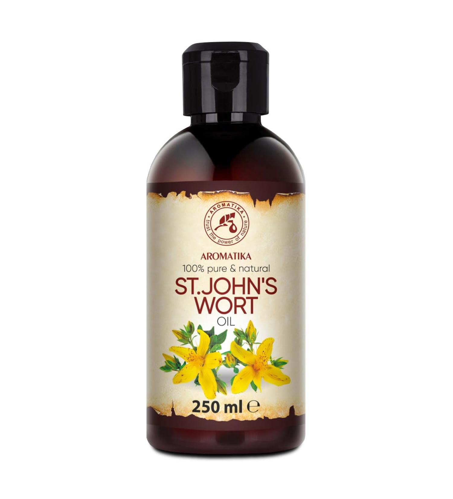 St. John's Wort Oil 250ml - Pure Natural Carrier Oil for Skin & Body Care - Cosmetic Essential Oil - Buy Online on GoSupps.com
