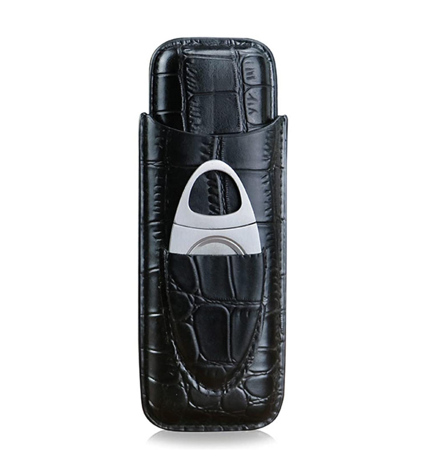 Cigar Boxs Humidors Portable Cigar Case Humidor 2-Finger Travel Cigar Tube Cigar Holder with Stainless Steel Cutter Cigar Gift Set for Man A 17.5X6.5X3.3Cm - Buy Online on GoSupps.com