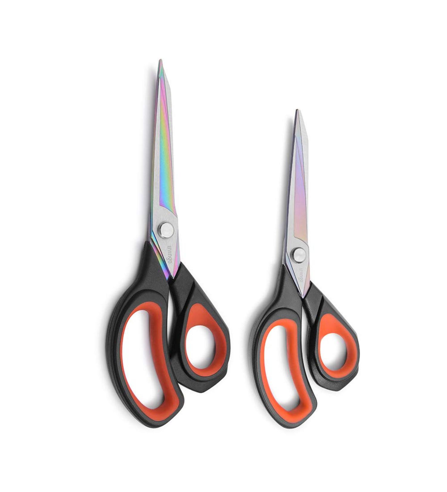 LIVINGO 2 Pack Premium Tailor Scissors Heavy Duty Multi-Purpose Titanium Coating Forged Stainless Steel Sewing Fabric Leather Dressmaking Comfort Grip Shears Professional Crafting (8.5+9.5INCH) - Buy Online on GoSupps.com