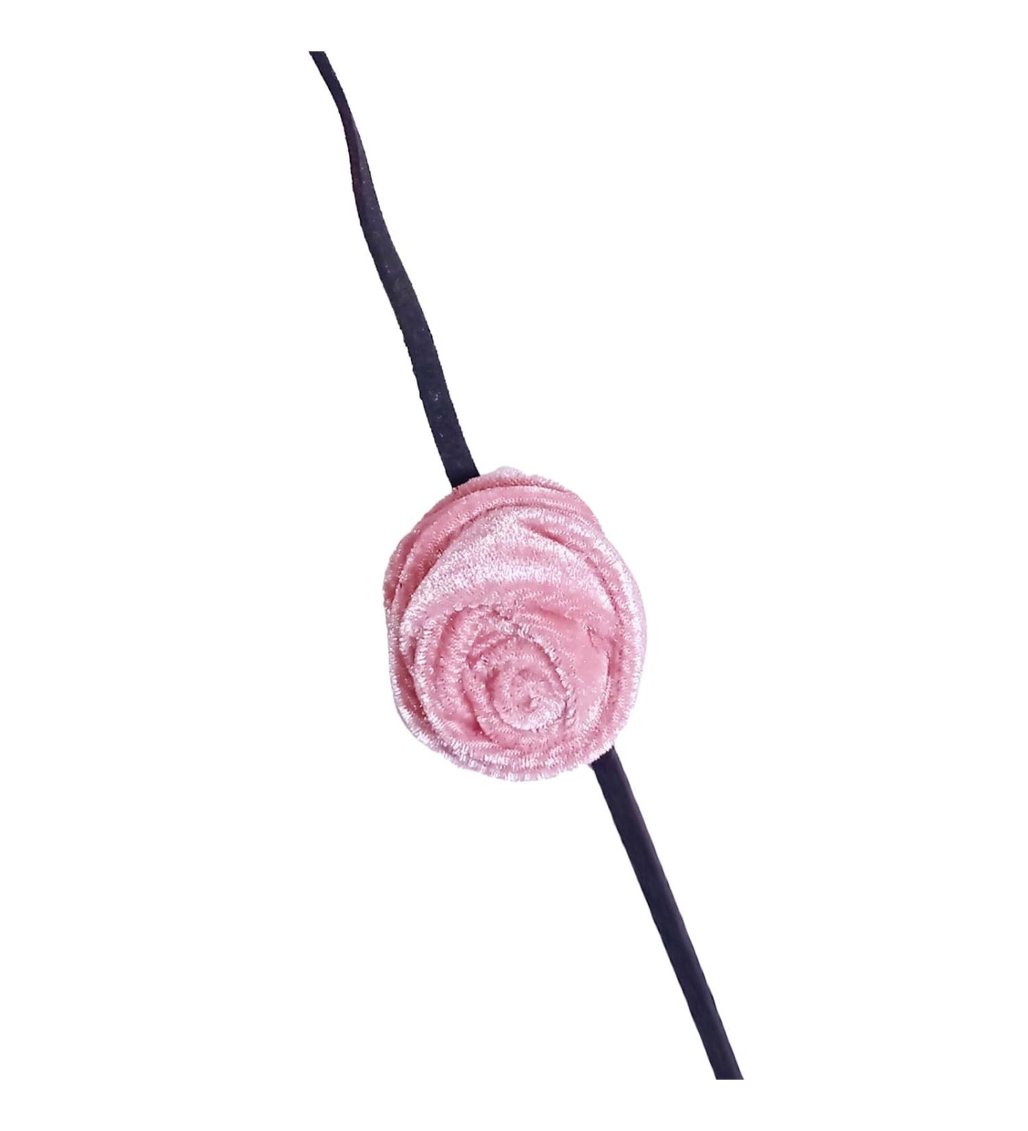 Buy OralGos Stylish Rose Pendant Necklace - Colorful Floral Velvet Chain | Fashion Jewelry for Every Occasion - Buy Online on GoSupps.com