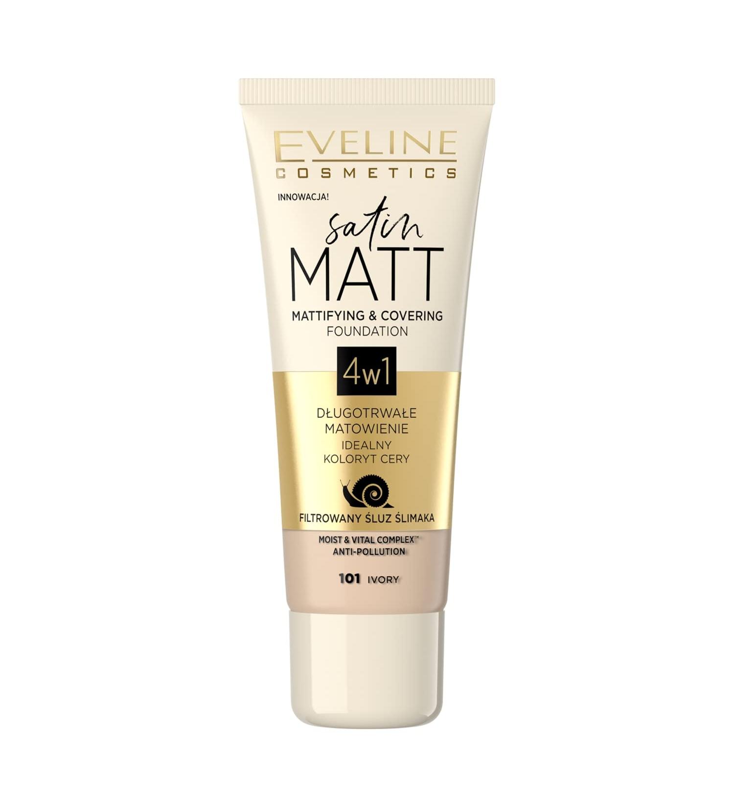 Eveline Cosmetics Satin Matt Matting Satin Matt Matting & Covering Prime Minister Face 30ml No.101 Ivory - Buy Online on GoSupps.com