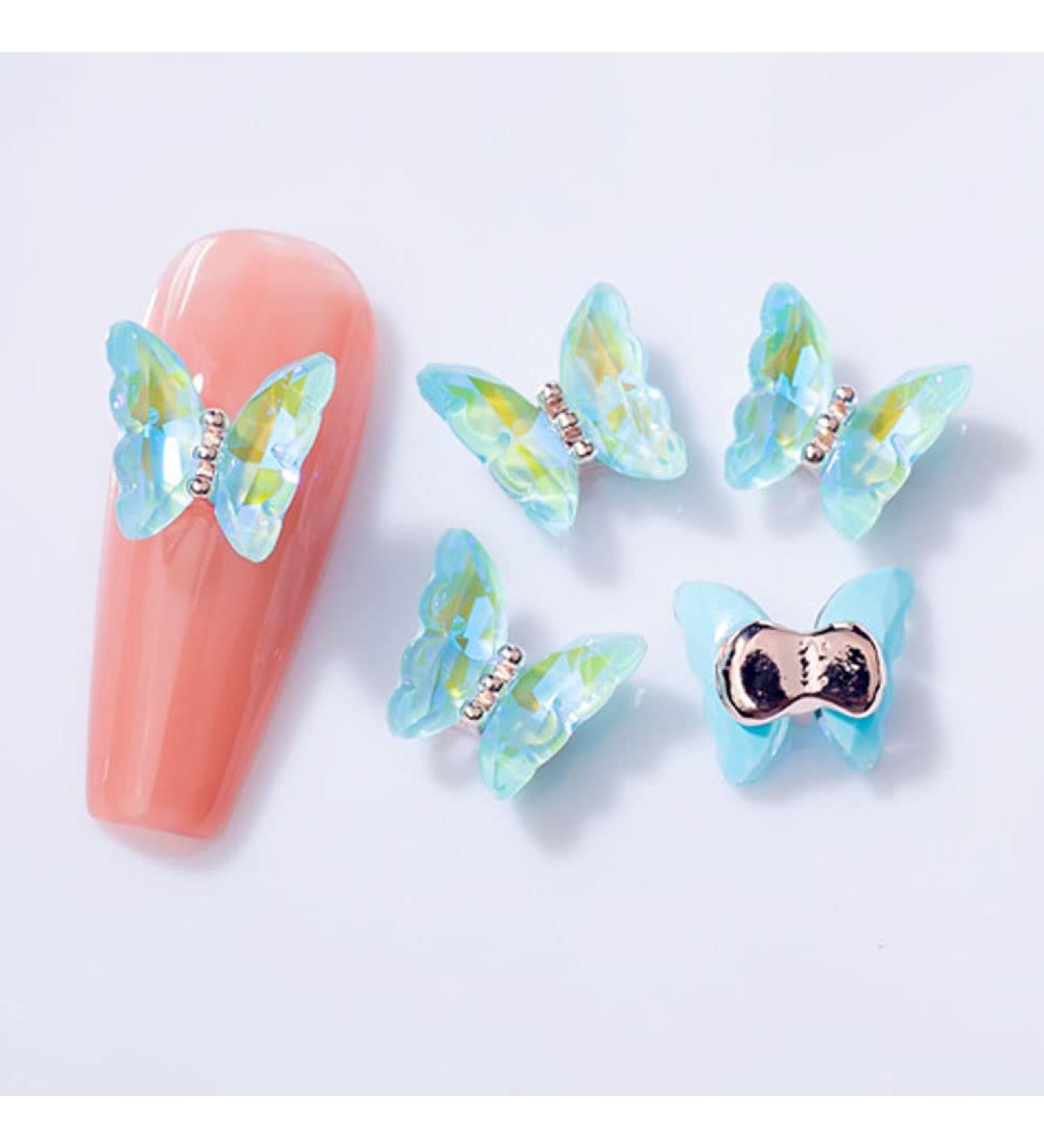 3D Nail Art Rhinestone Crystal AB Butterfly Charms Sparkle Nail Decoration Jewerlry Hand Craft DIY Accessories (MJ07) - Buy Online on GoSupps.com