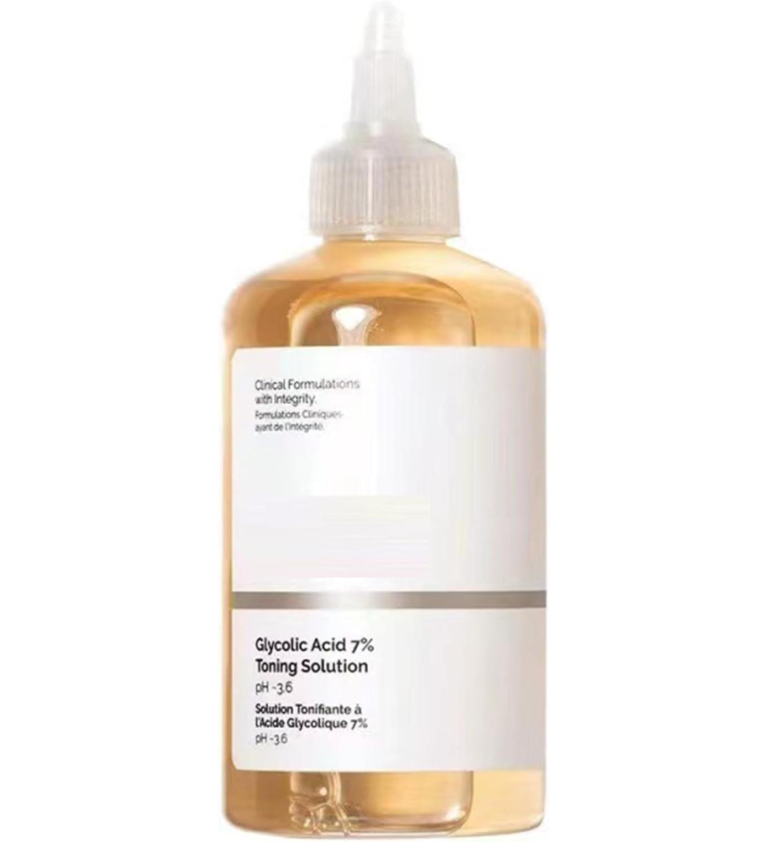 Glycolic Acid 7% Toning Resurfacing Solution Hydrating Toning Solution Skincare Hyaluronic Acid Serum Exfoliate Brighten Blemishes Acne and Rejuvenate Moisturize & Strengthen Your Skin 240ml - Buy Online on GoSupps.com